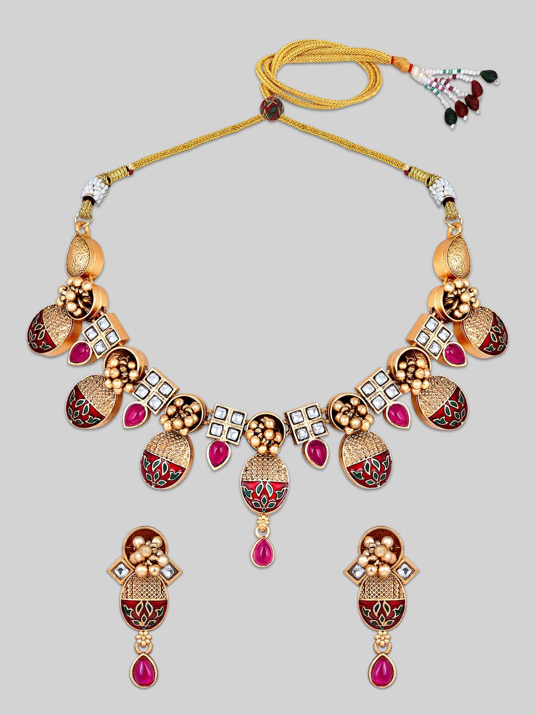 Radiant Meenakari Choker Set - ASMITTA Jewellery