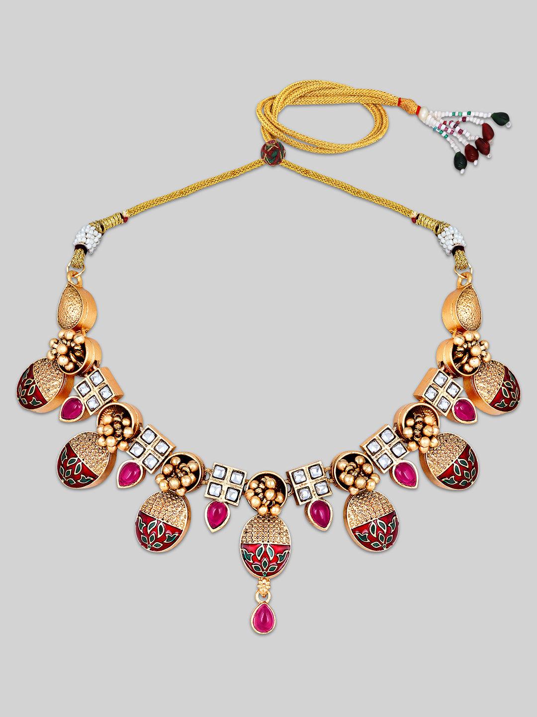 Radiant Meenakari Choker Set - ASMITTA Jewellery