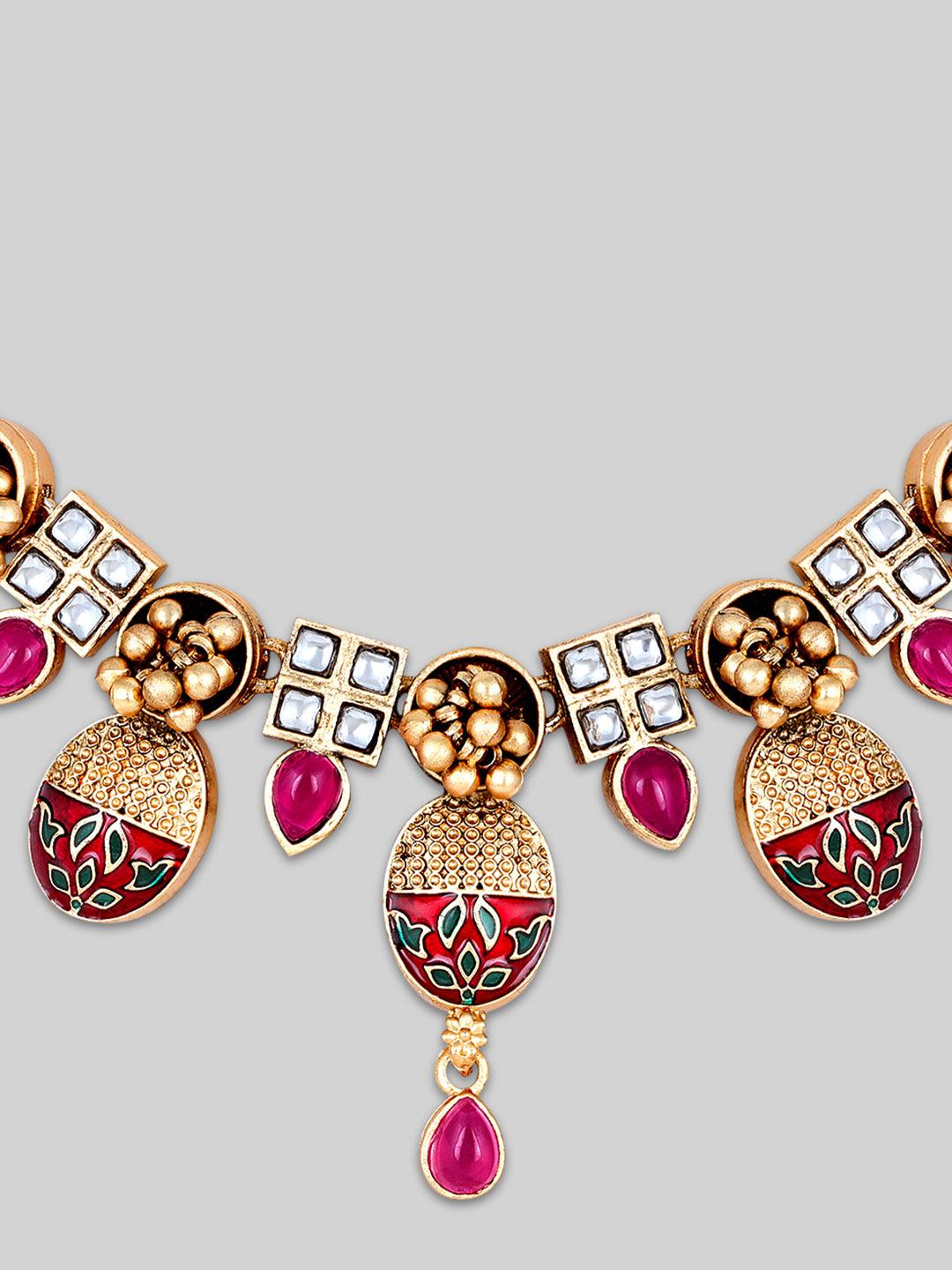 Radiant Meenakari Choker Set - ASMITTA Jewellery