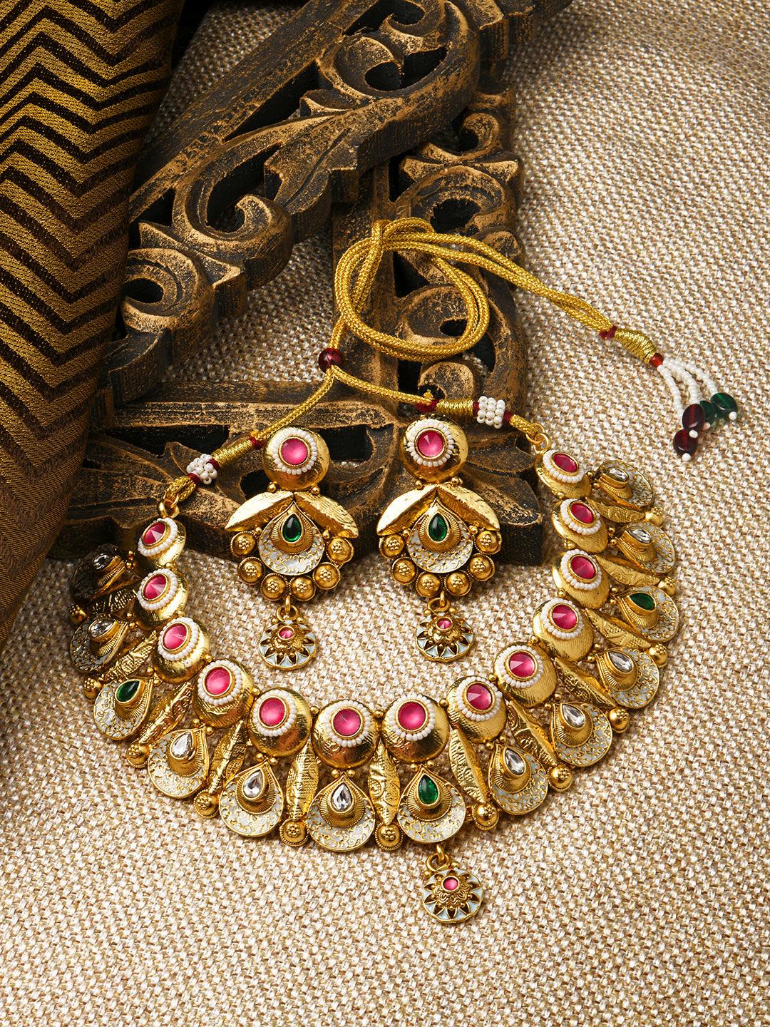 Meenakari Luxe Choker Set - ASMITTA Jewellery