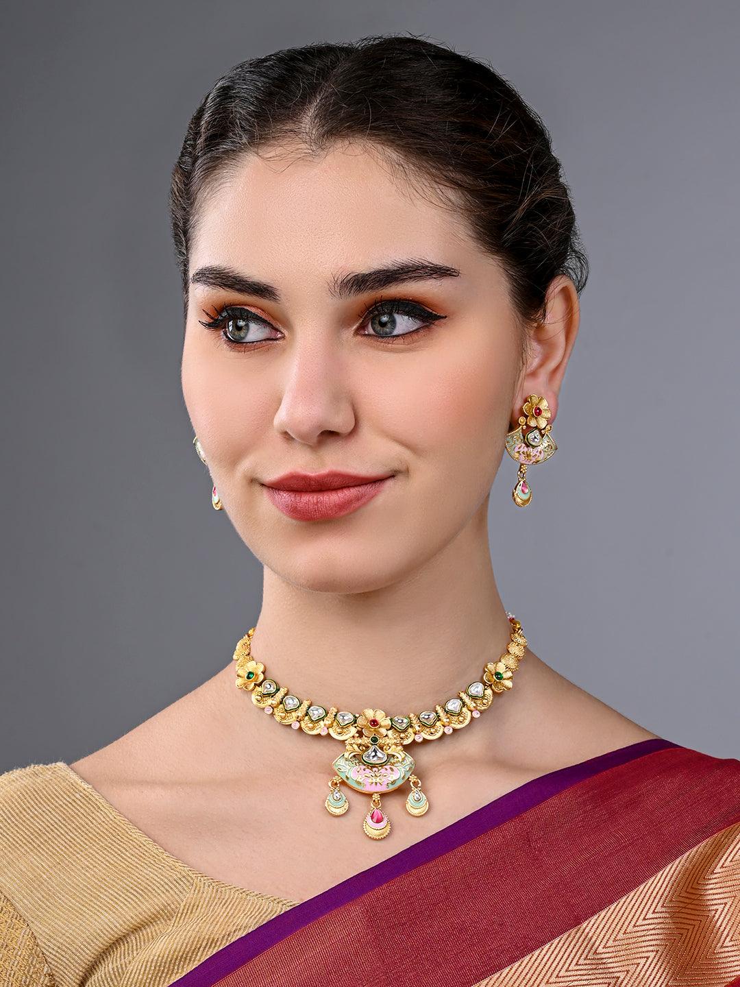 Majestic Kundan Choker Set - ASMITTA Jewellery