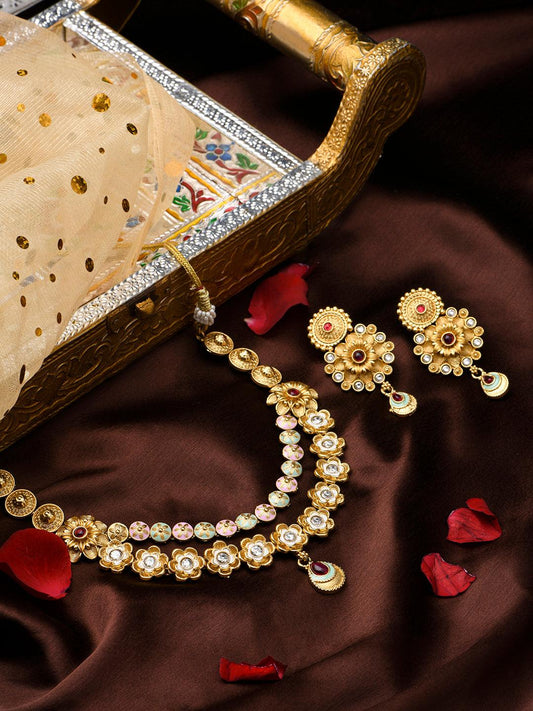 Kundan Radiance Choker Set - ASMITTA Jewellery