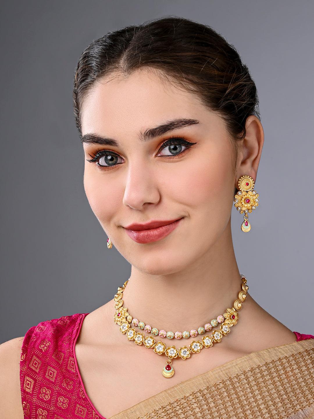 Kundan Radiance Choker Set - ASMITTA Jewellery