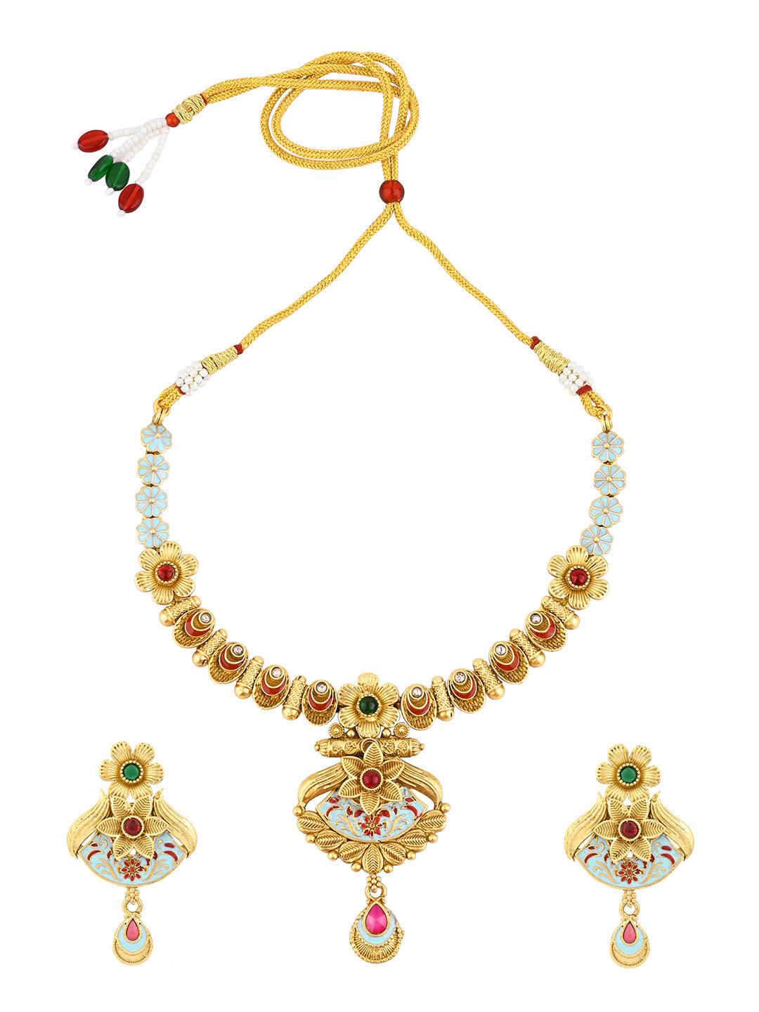 Regal Kundan Choker Set - ASMITTA Jewellery