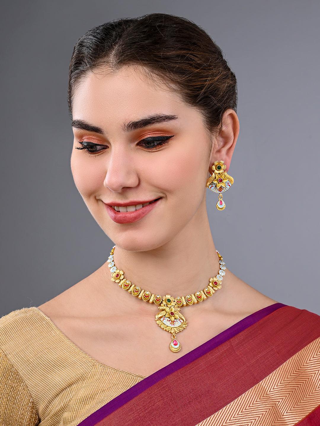 Regal Kundan Choker Set - ASMITTA Jewellery