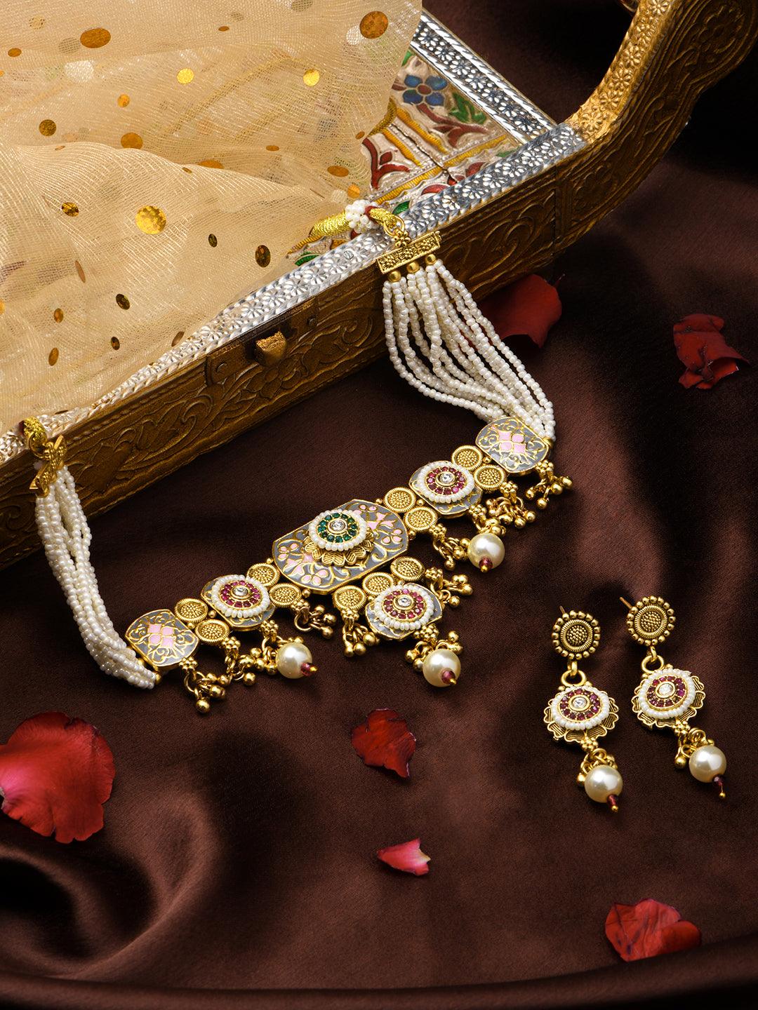 Pearl Blossom Choker Duo - ASMITTA Jewellery