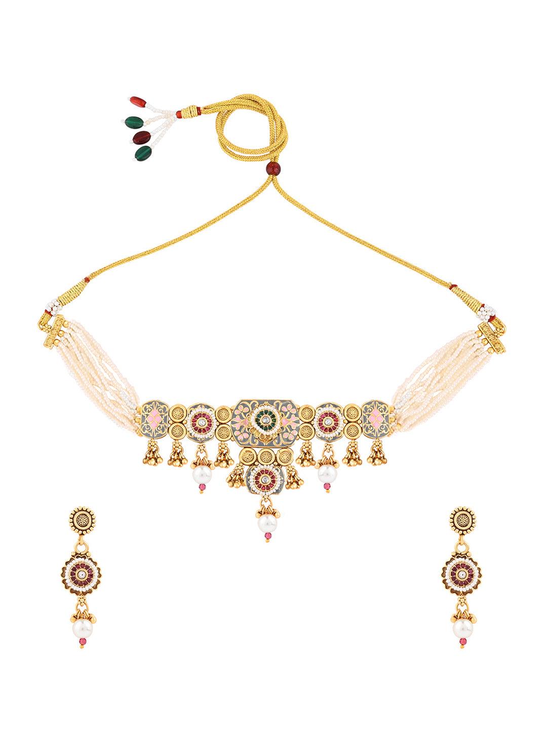 Pearl Blossom Choker Duo - ASMITTA Jewellery