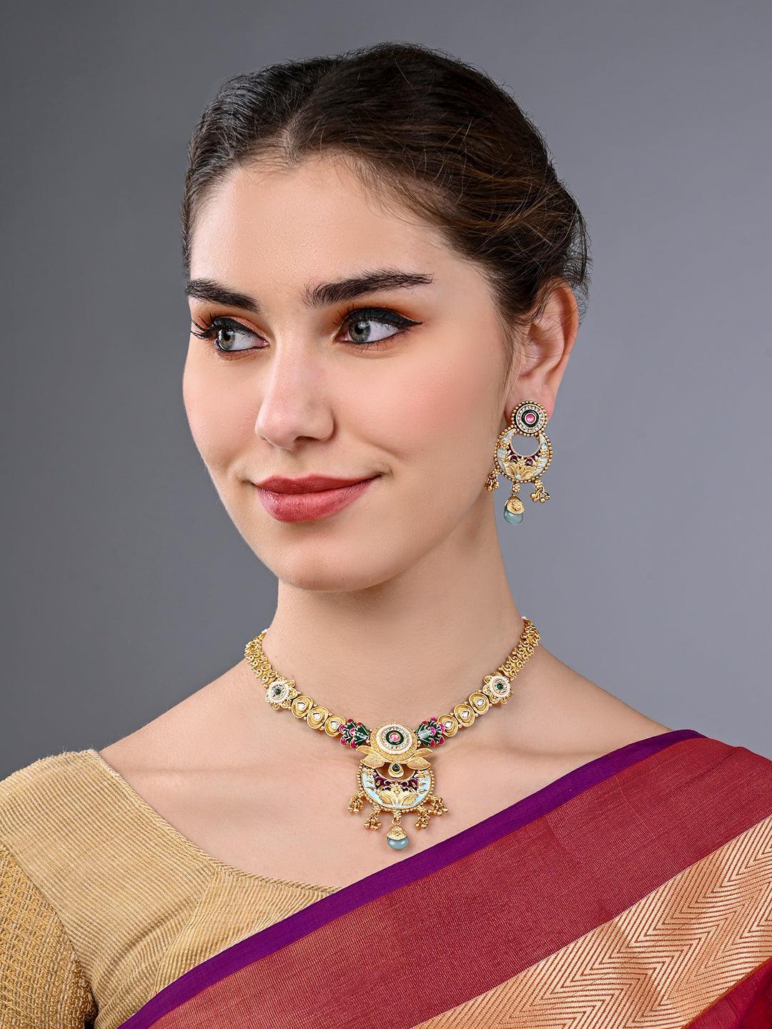 Kundan Elegance Choker Set - ASMITTA Jewellery