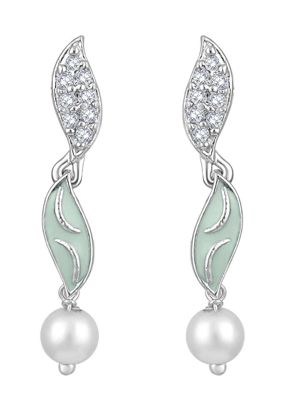 Rhodium Plated Meenakari CZ Choker Set - ASMITTA Jewellery