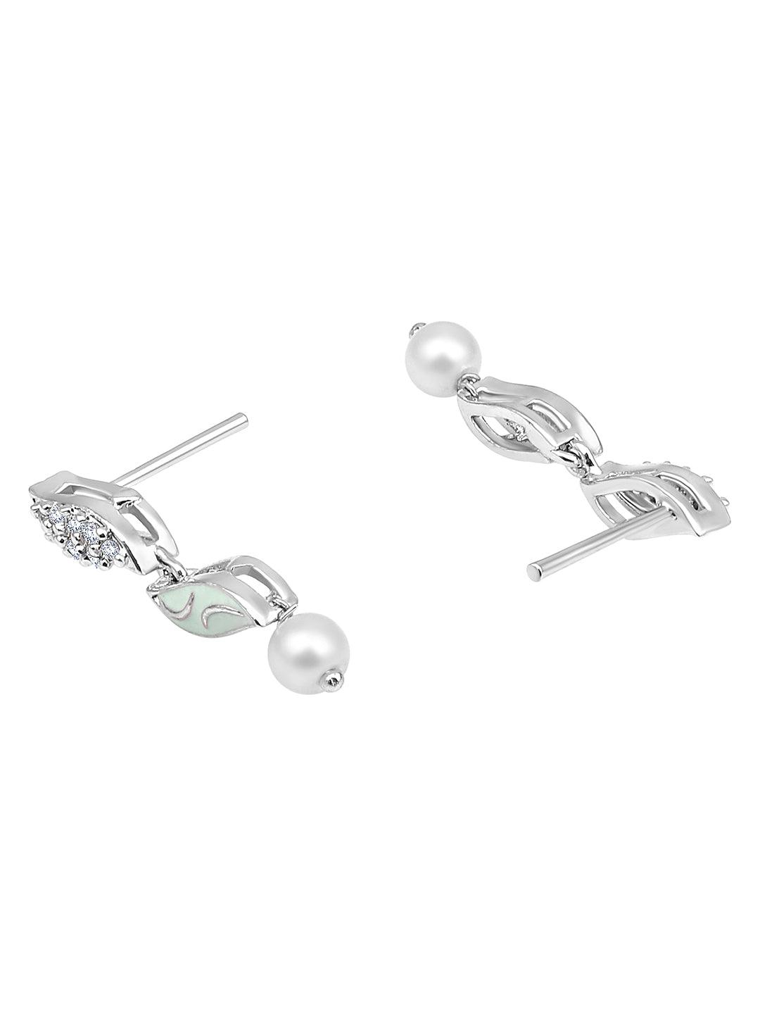 Rhodium Plated Meenakari CZ Choker Set - ASMITTA Jewellery