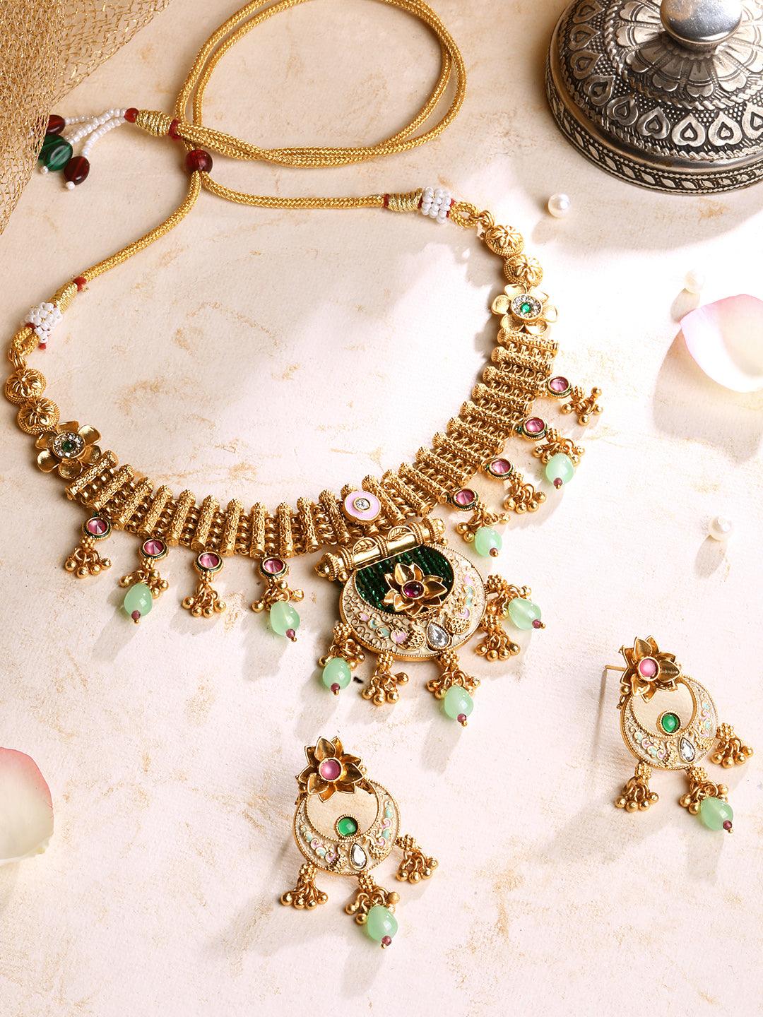 Kundan Peacock Charm Set - ASMITTA Jewellery