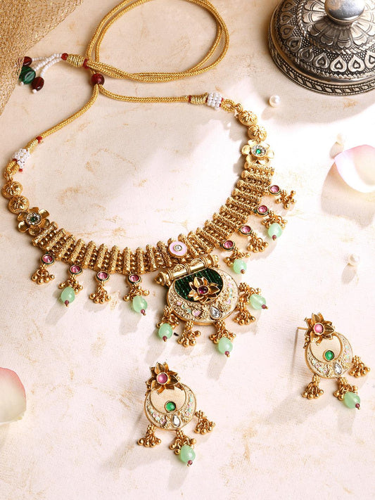 Kundan Peacock Charm Set - ASMITTA Jewellery