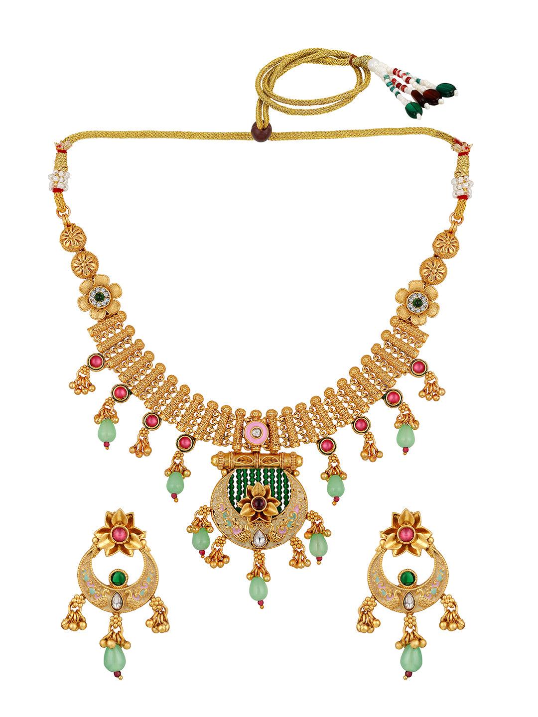 Kundan Peacock Charm Set - ASMITTA Jewellery