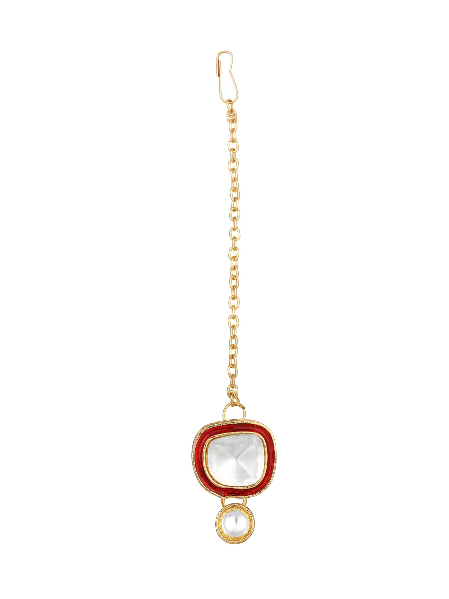 Gold-Plated Artificial Stone Necklace Set With Drop Earring