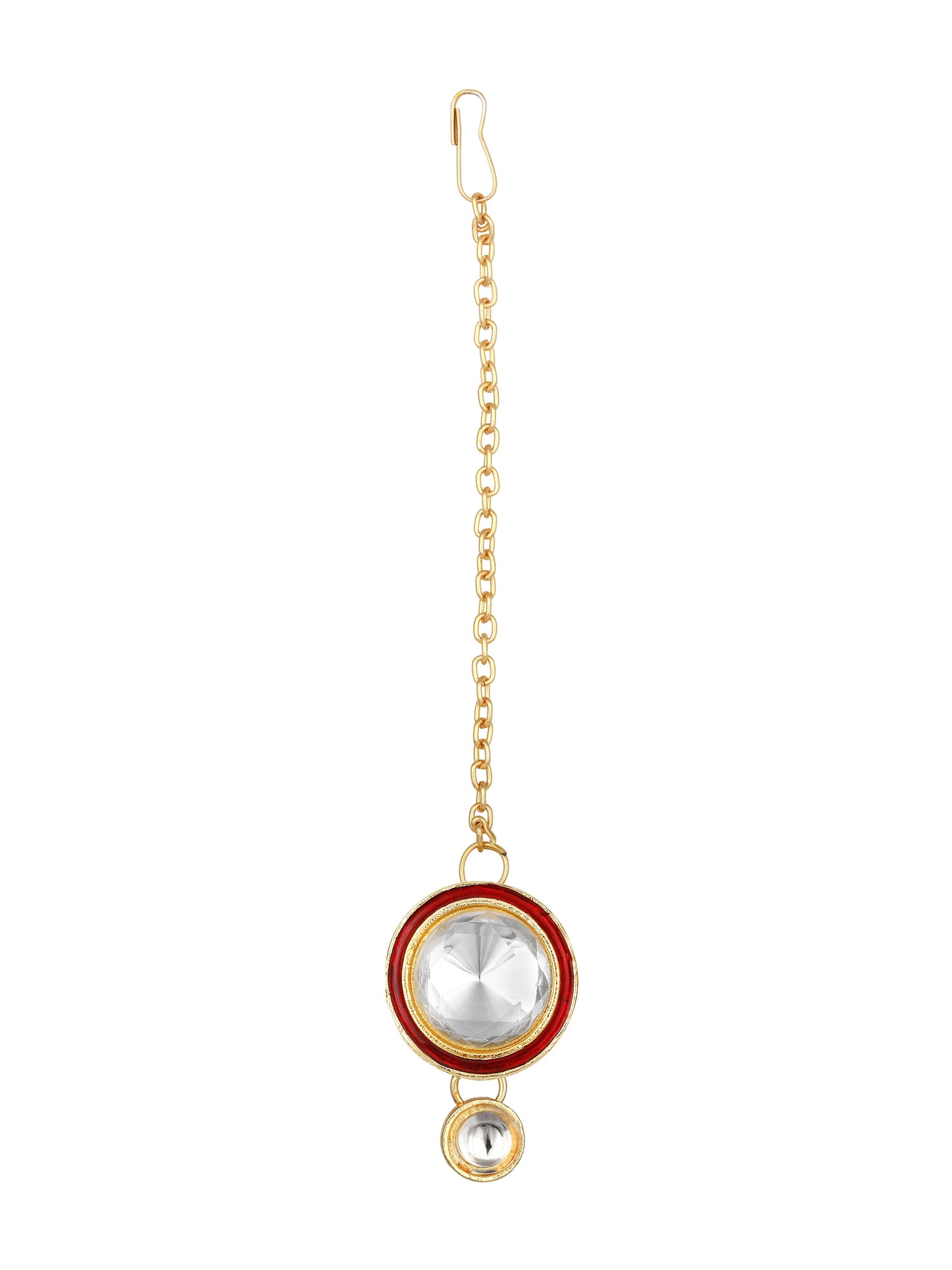 Gold-Plated Artificial Stone Necklace Set With Drop Earring