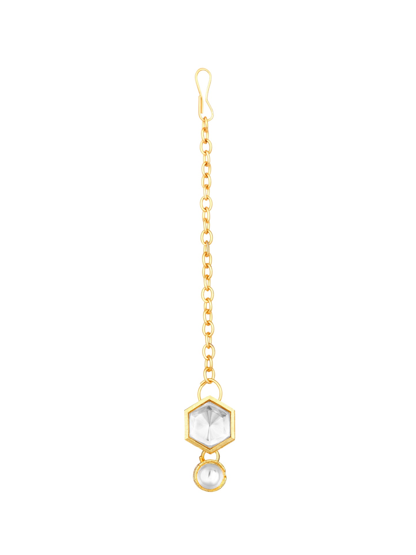 Gold-Plated Artificial Stone Necklace Set With Drop Earring
