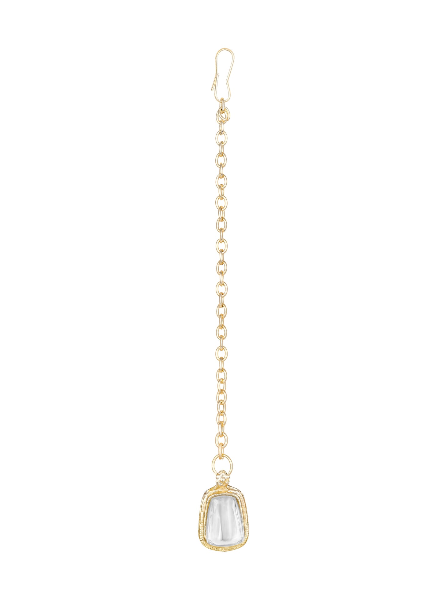 Gold-Plated Americon Diamond Necklace Set With Drop Earring