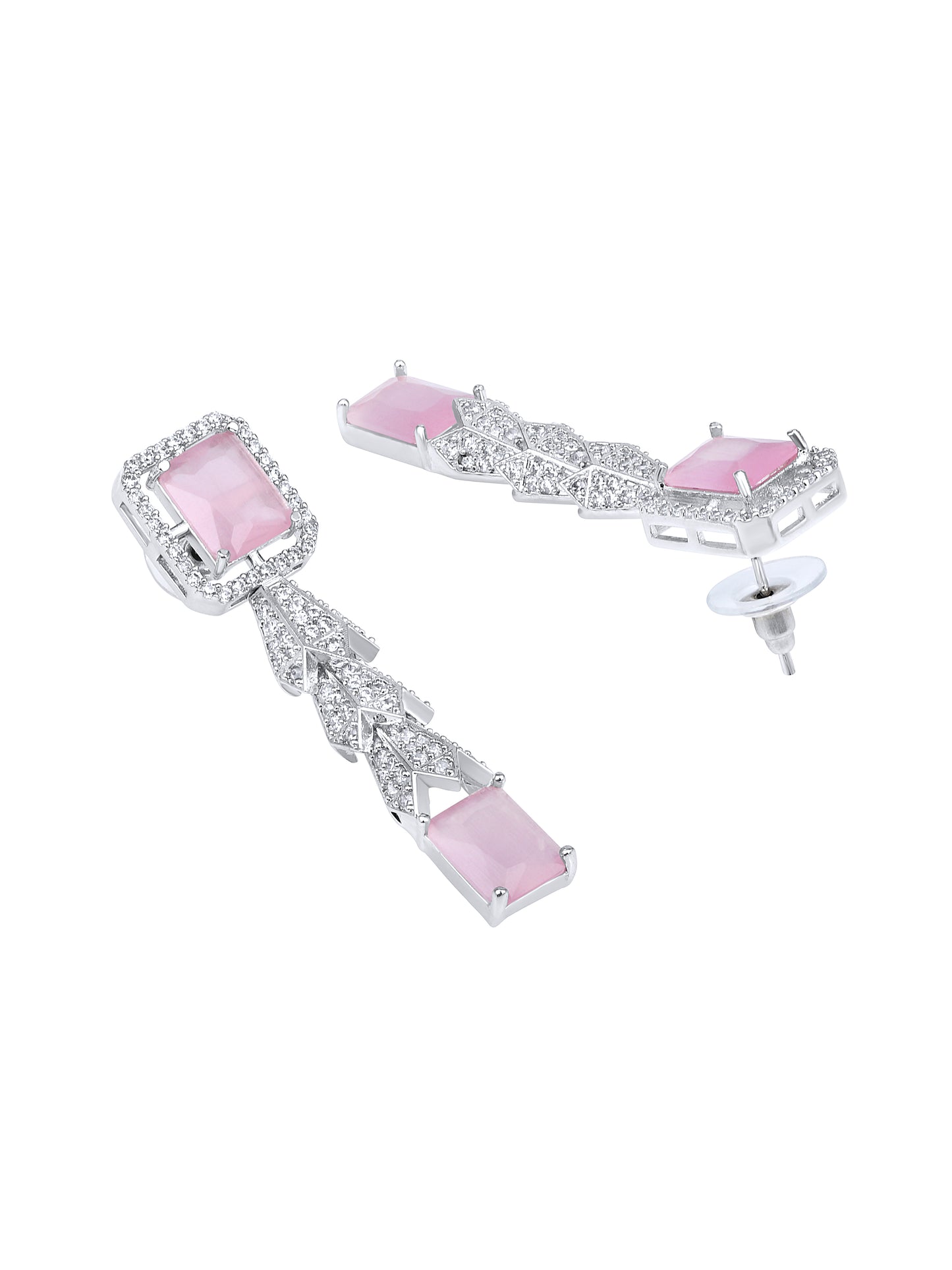Rhodium-Plated Cubic Zirconia-Studded Statement Choker Jewellery Set