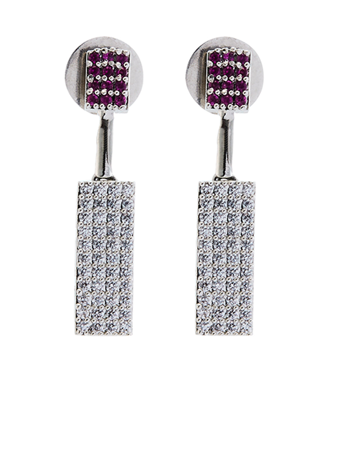 Rhodium-Plated Cubic Zirconia-Studded Statement Jewellery Set