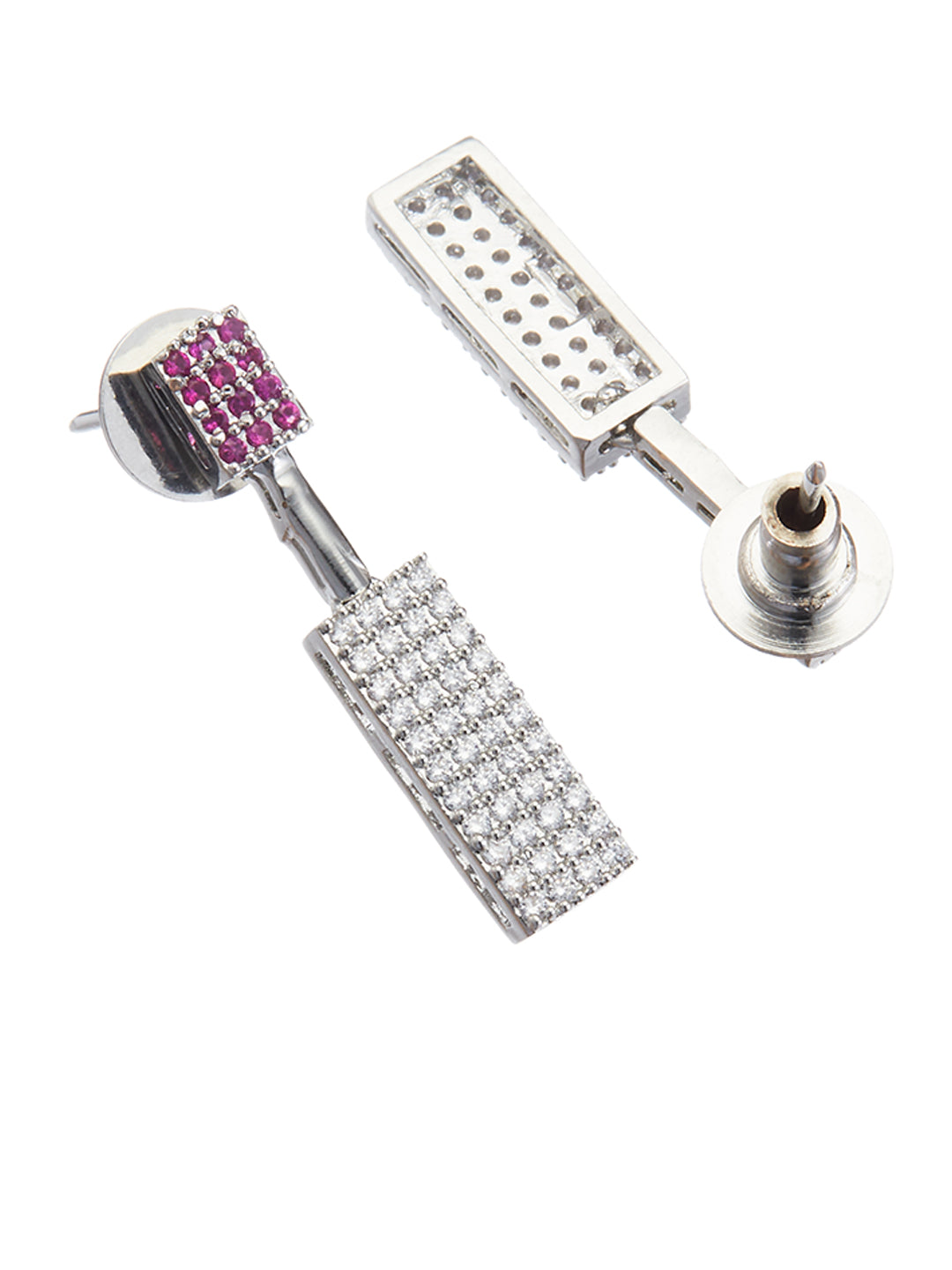 Rhodium-Plated Cubic Zirconia-Studded Statement Jewellery Set