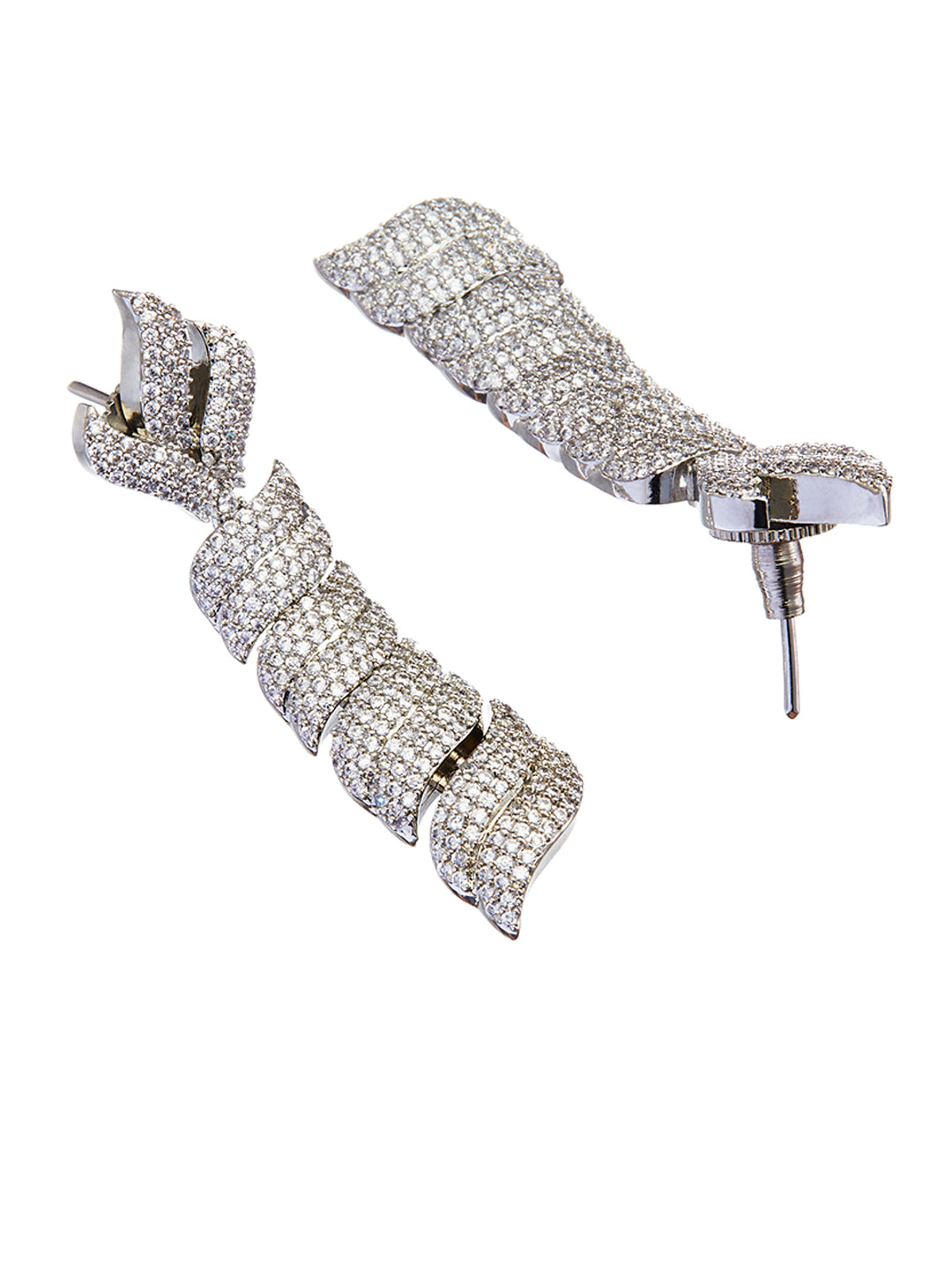 Rhodium-Plated Cubic Zirconia-Studded Statement Jewellery Set