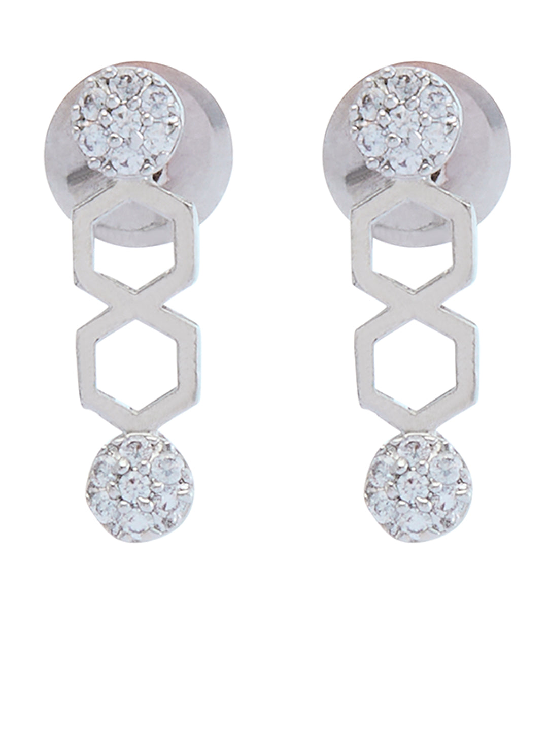 Rhodium-Plated Cubic Zirconia-Studded Delicate Choker Jewellery Set