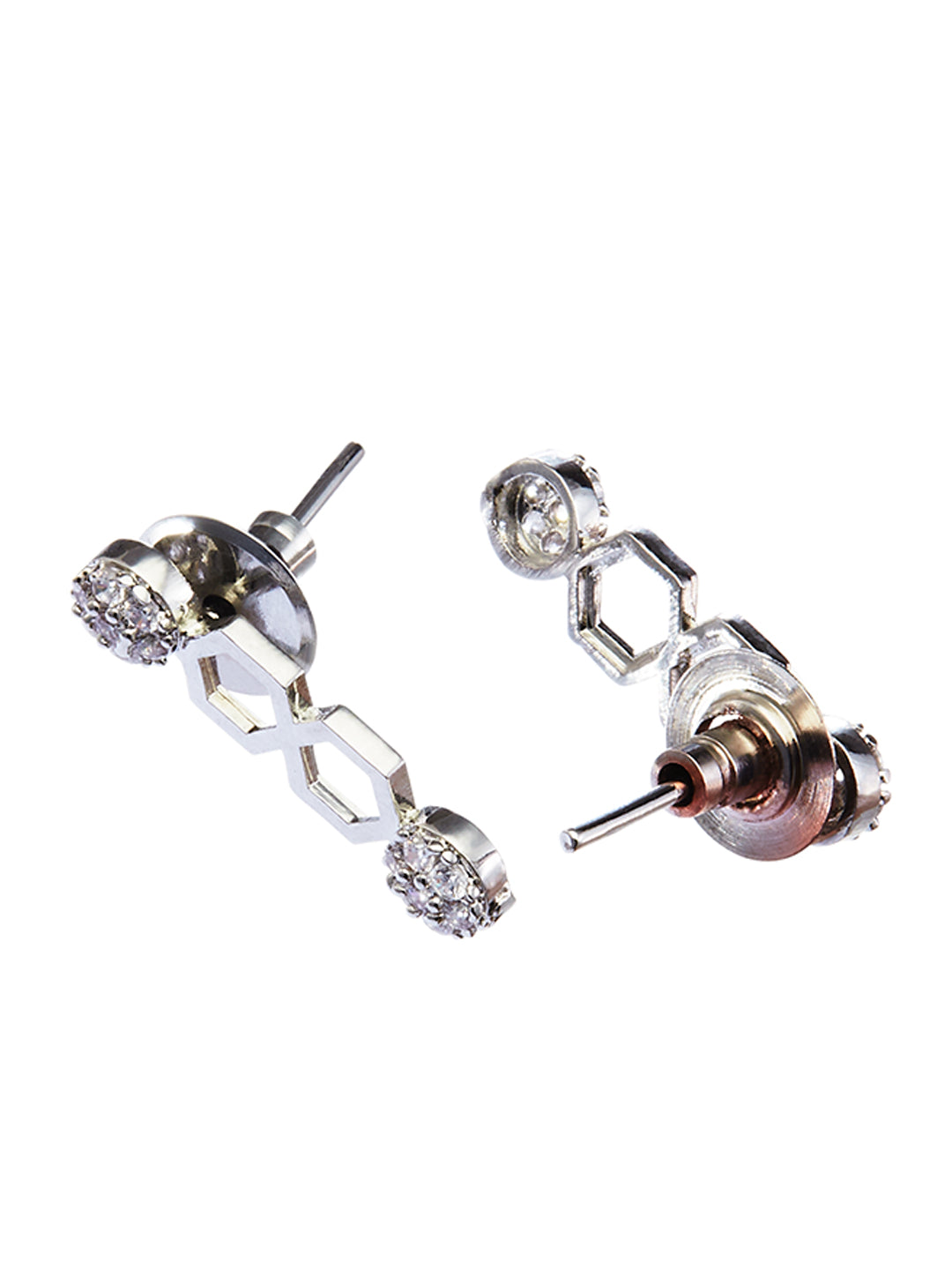 Rhodium-Plated Cubic Zirconia-Studded Delicate Choker Jewellery Set
