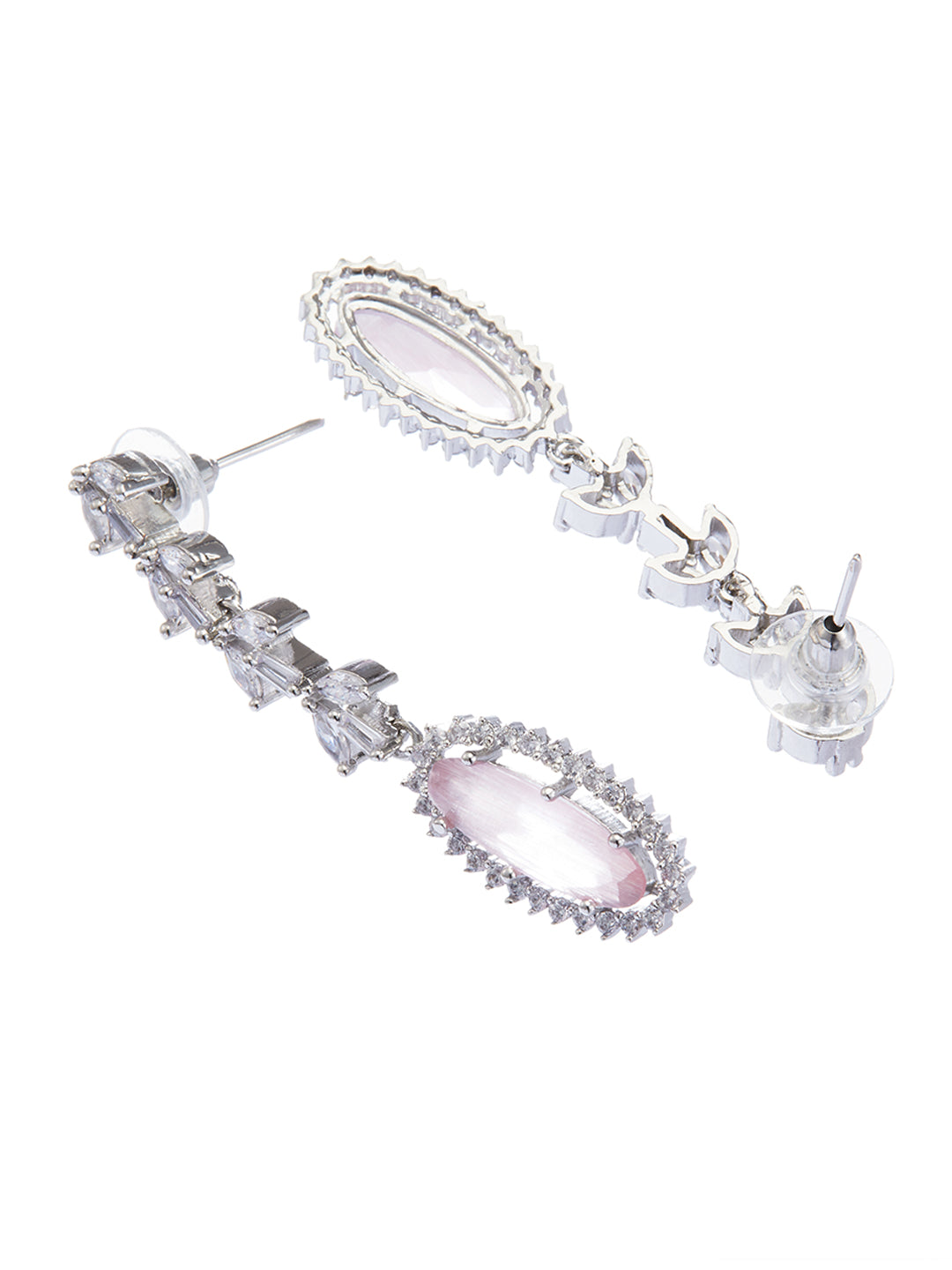 Rhodium-Plated American Diamond Studded Statement Jewellery Set