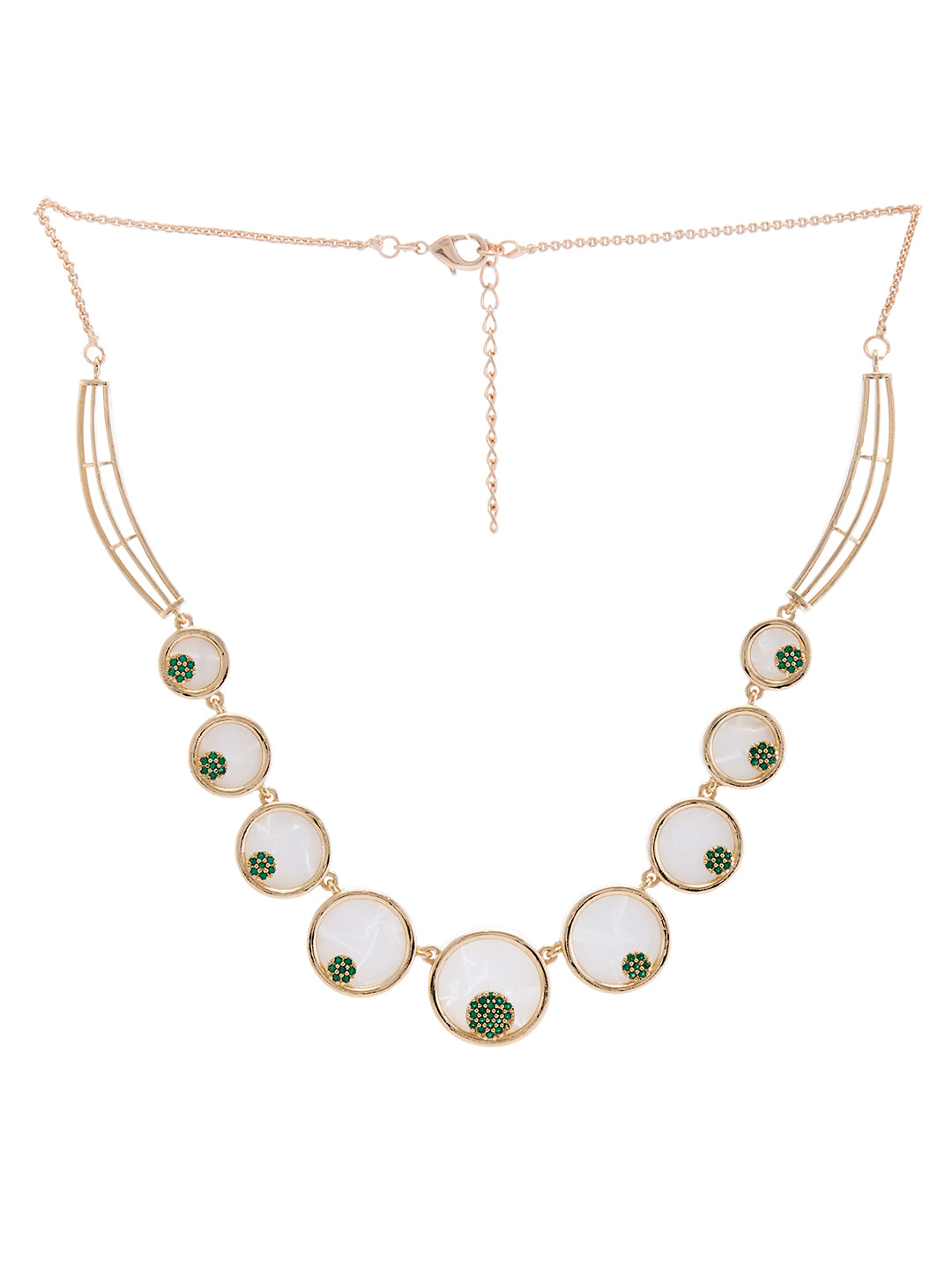 Rose Gold-Plated Pearls Studded Statement Jewellery Set