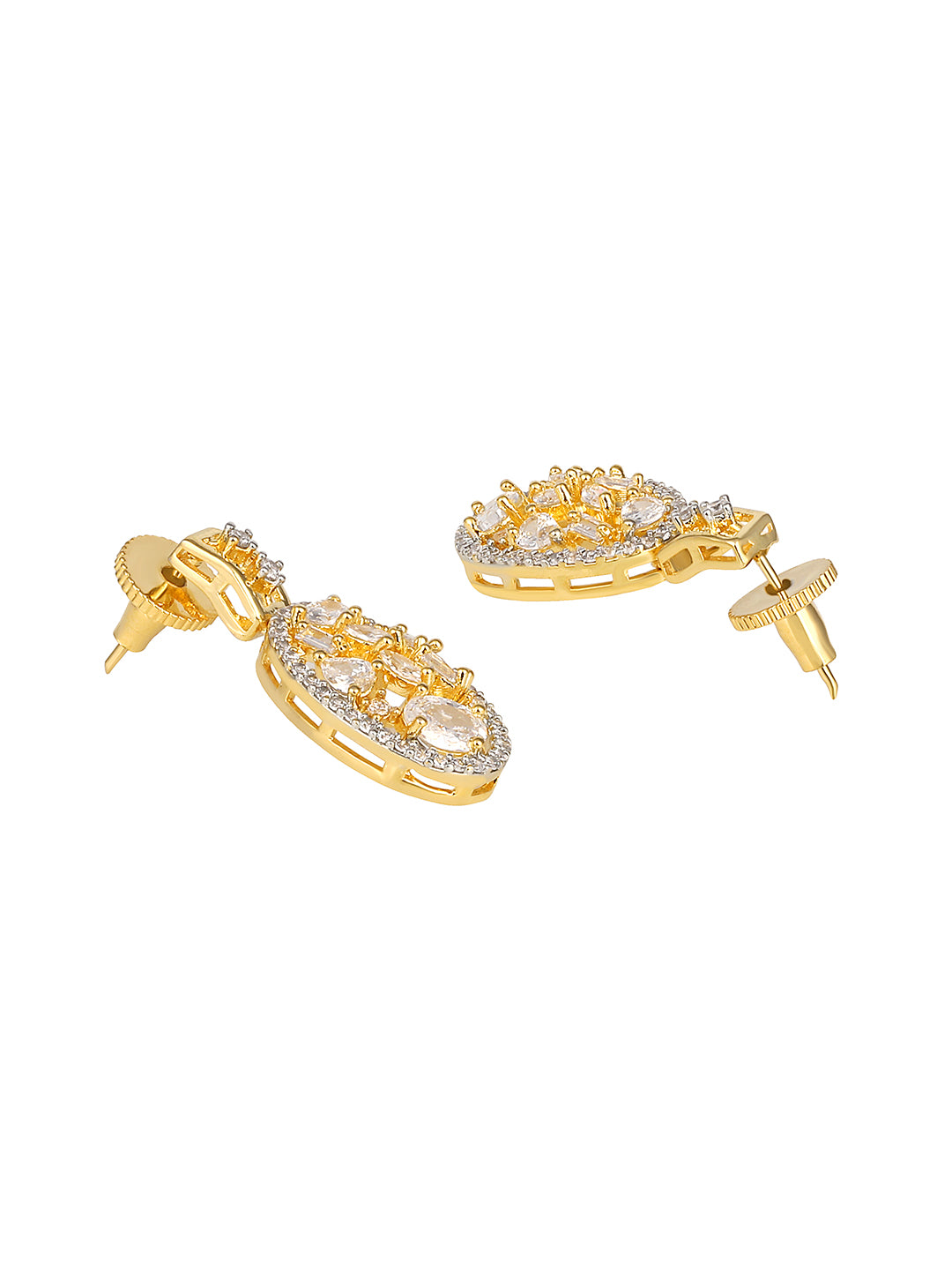 Two Tone CZ Studded Choker Jewellery Set