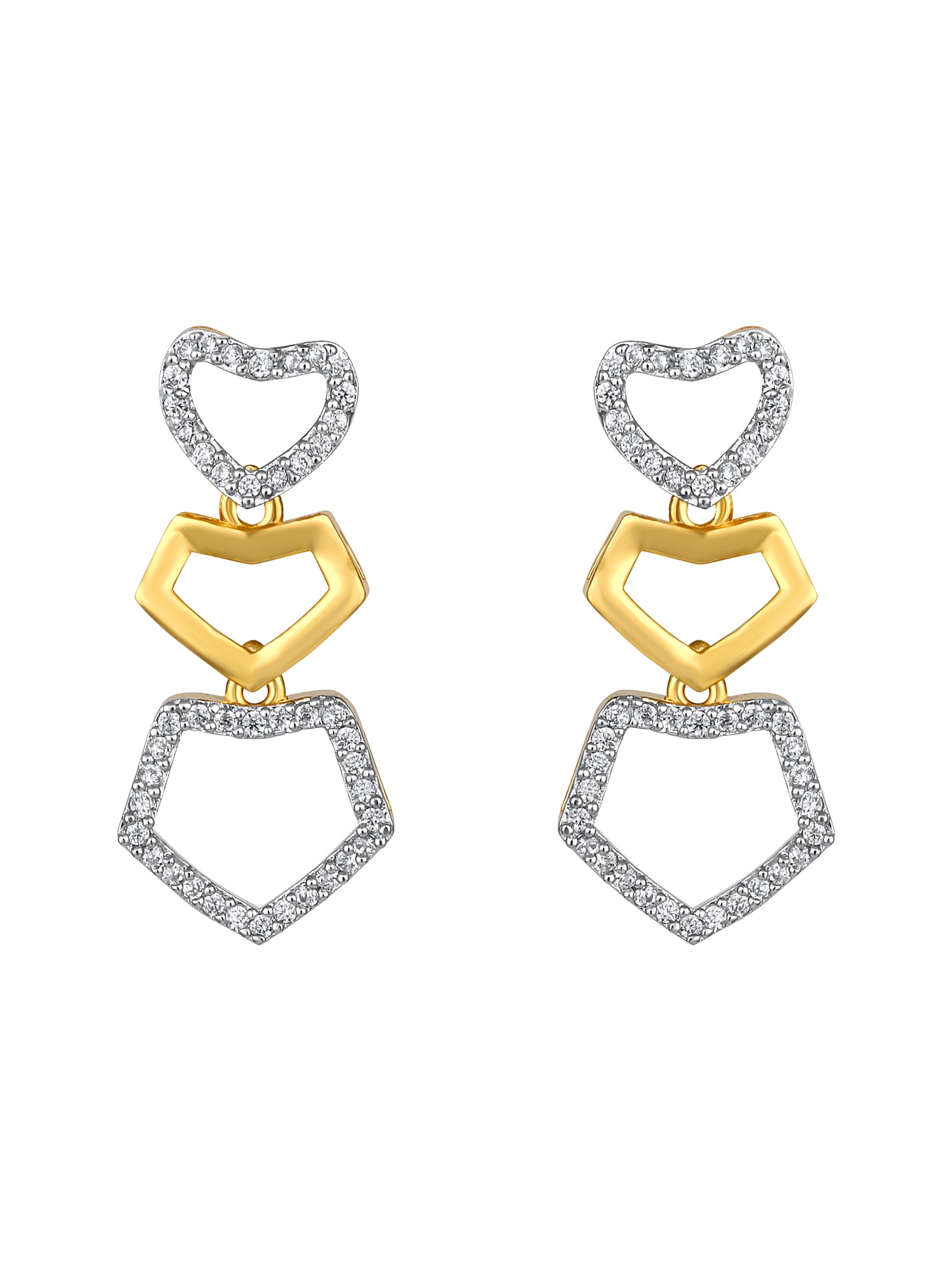 22K Gold-Plated Cubic Zirconia-Studded Contemporary Choker Jewellery Set