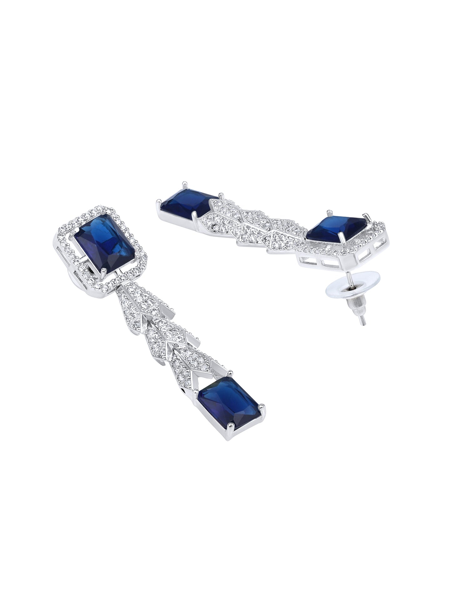 Rhodium-Plated Cubic Zirconia-Studded Statement Choker Jewellery Set