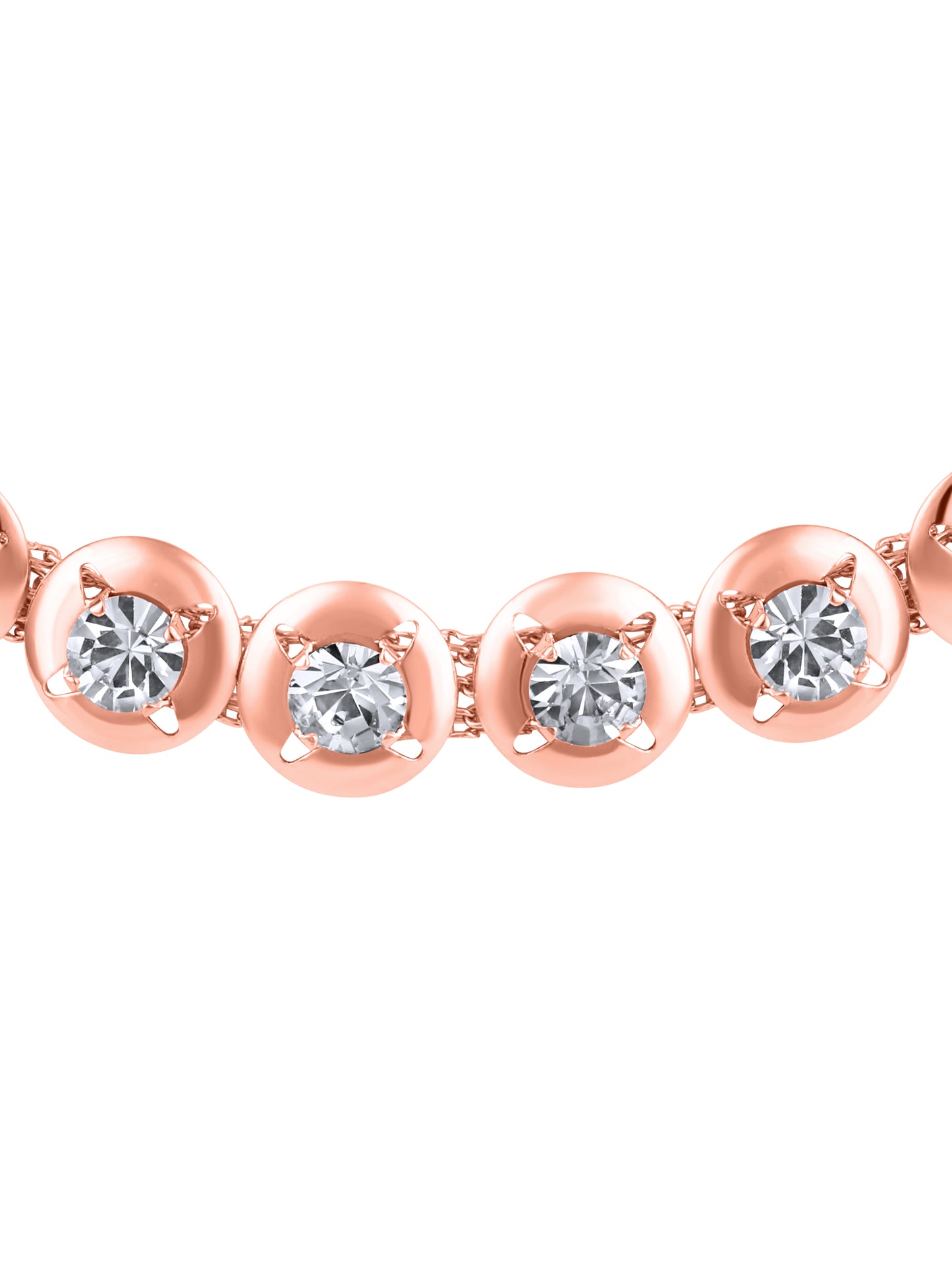 Rose Gold-Plated American Diamond Studded Necklace and Earrings