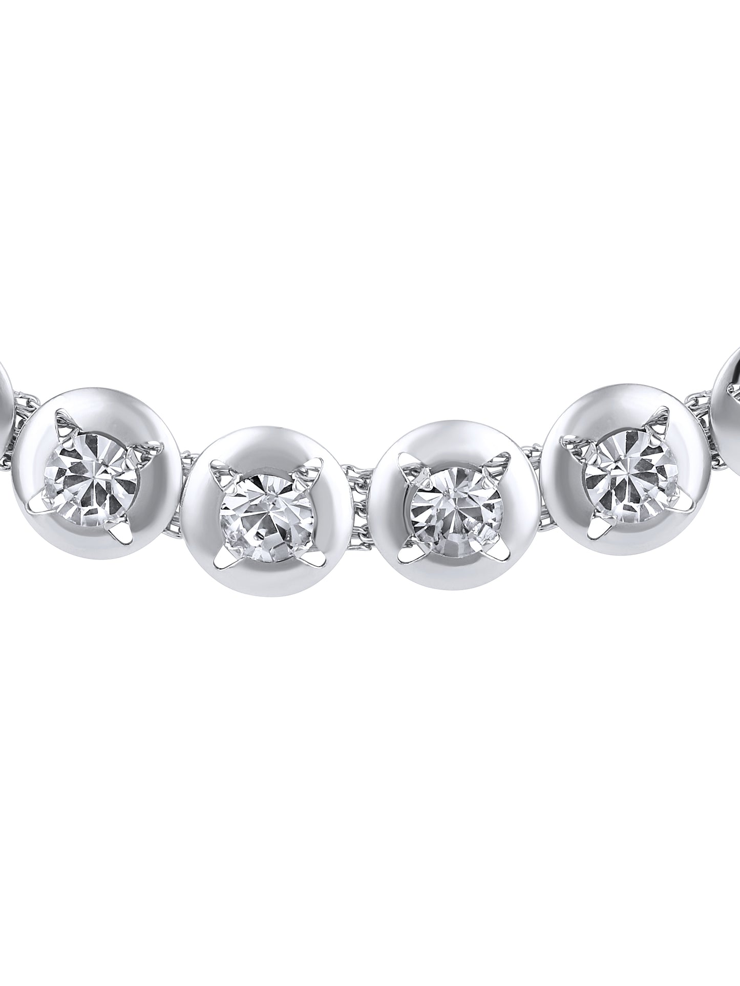 Rhodium-Plated American Diamond Necklace Set with Matching Studded Earrings – Elegant Occasion Wear by Asmitta