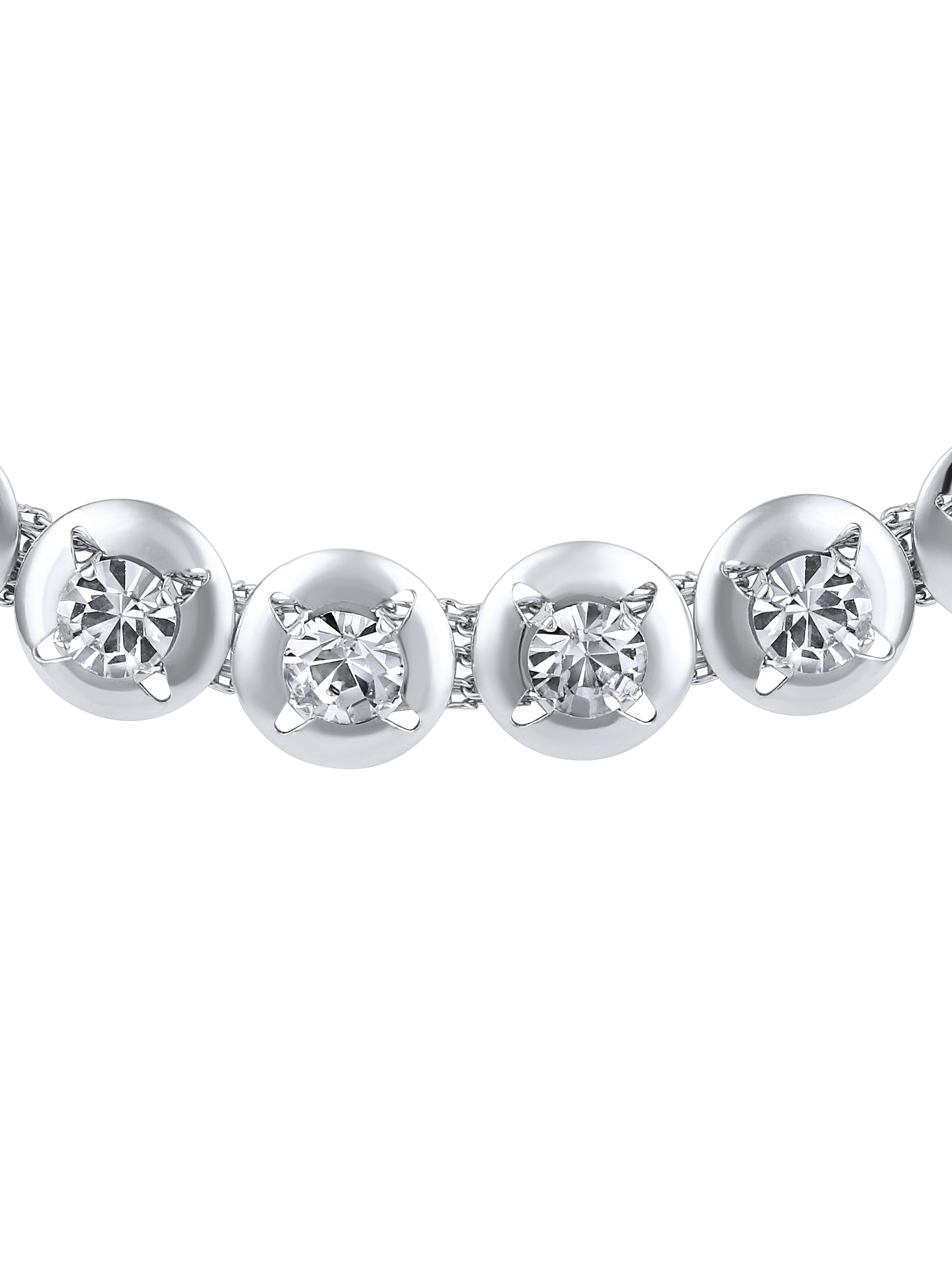 Rhodium-Plated American Diamond Necklace Set with Matching Studded Earrings – Elegant Occasion Wear by Asmitta