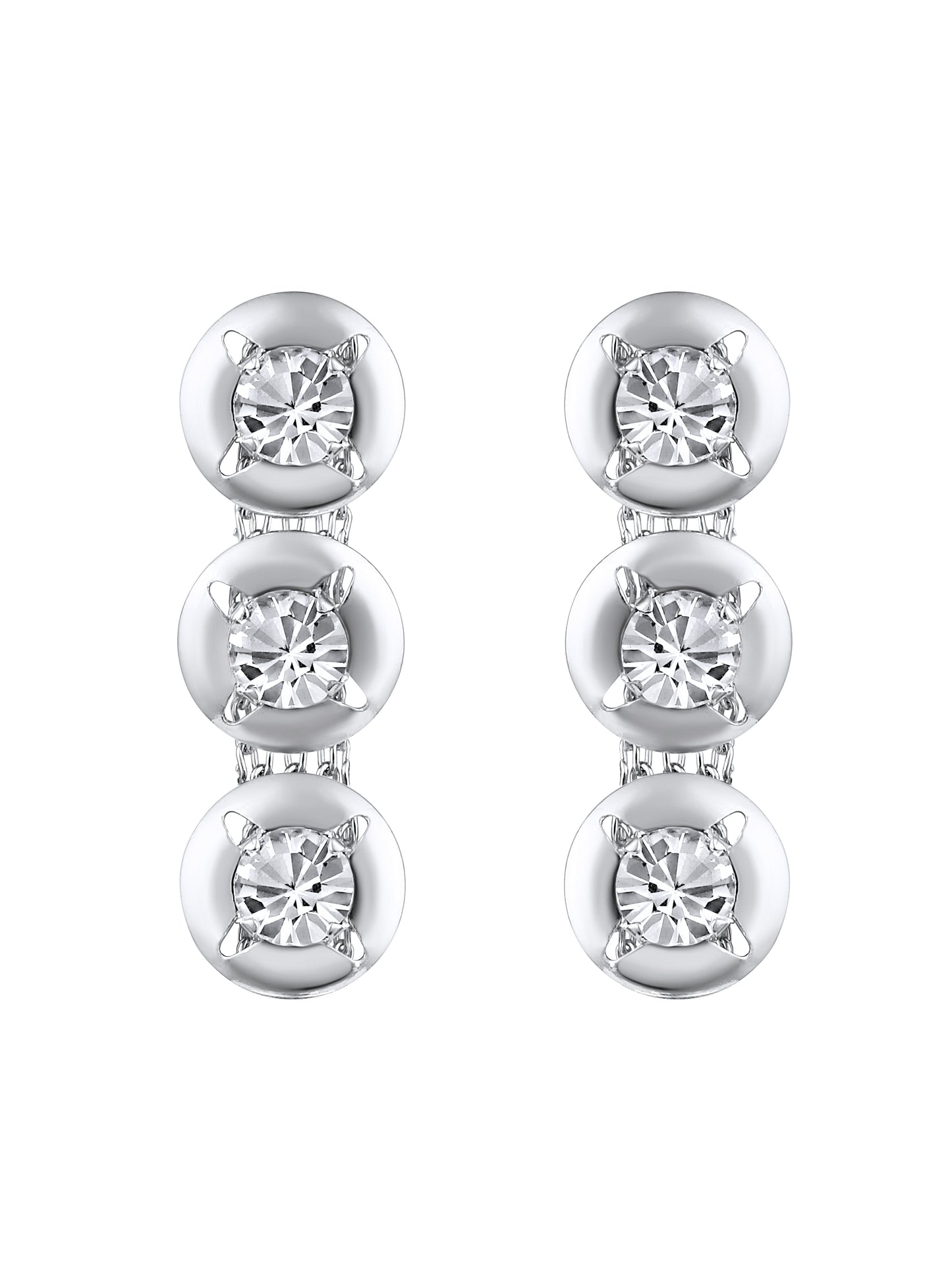 Rhodium-Plated American Diamond Necklace Set with Matching Studded Earrings – Elegant Occasion Wear by Asmitta