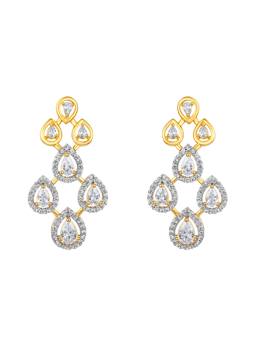 Two Tone CZ Studded Choker Jewellery Set