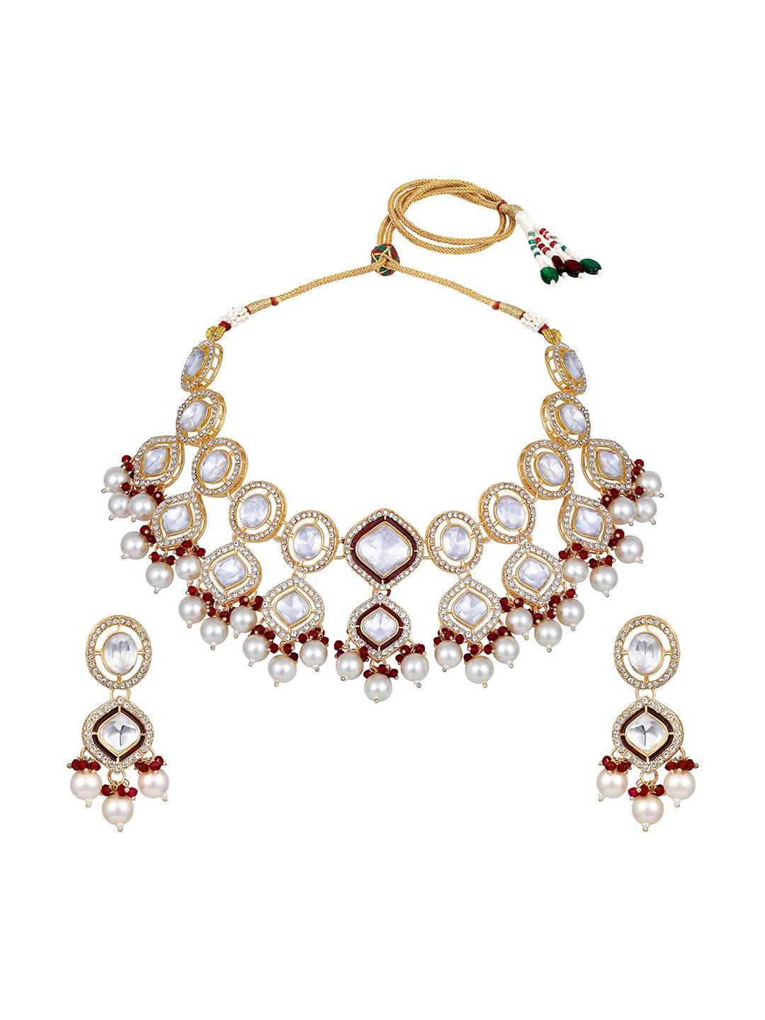 Traditional Meenakari choker set with earrings