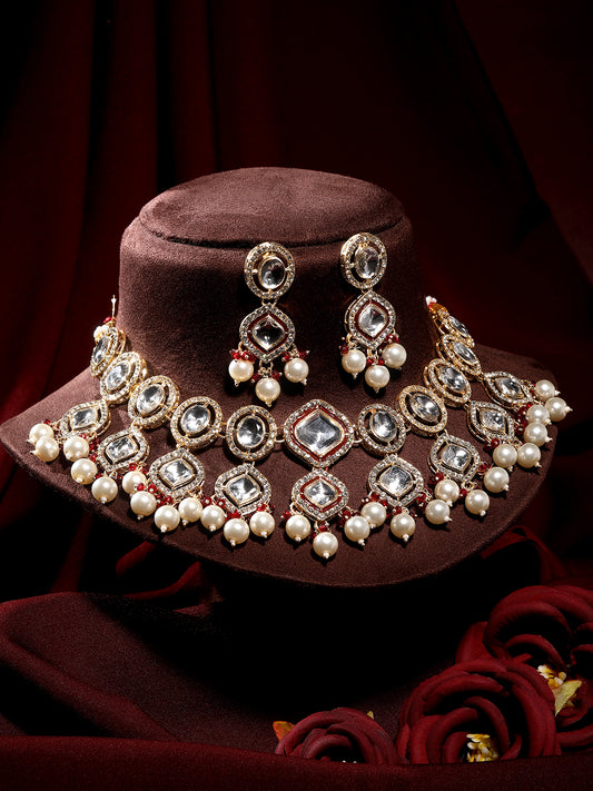 Traditional Meenakari choker set with earrings