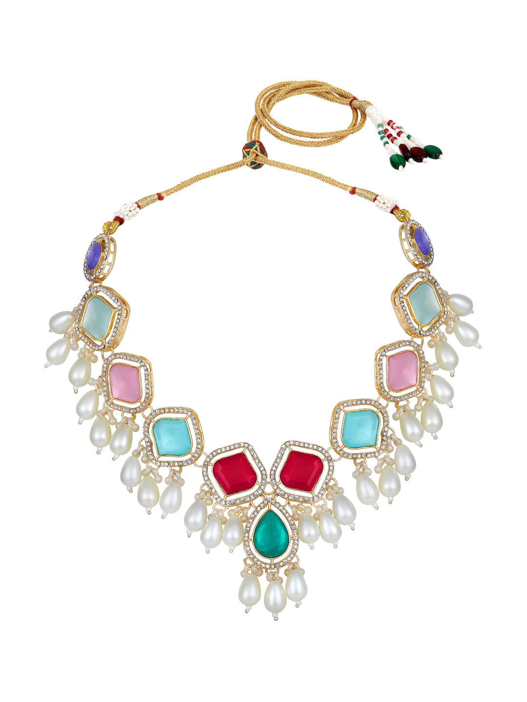 multicolour bridal choker set
