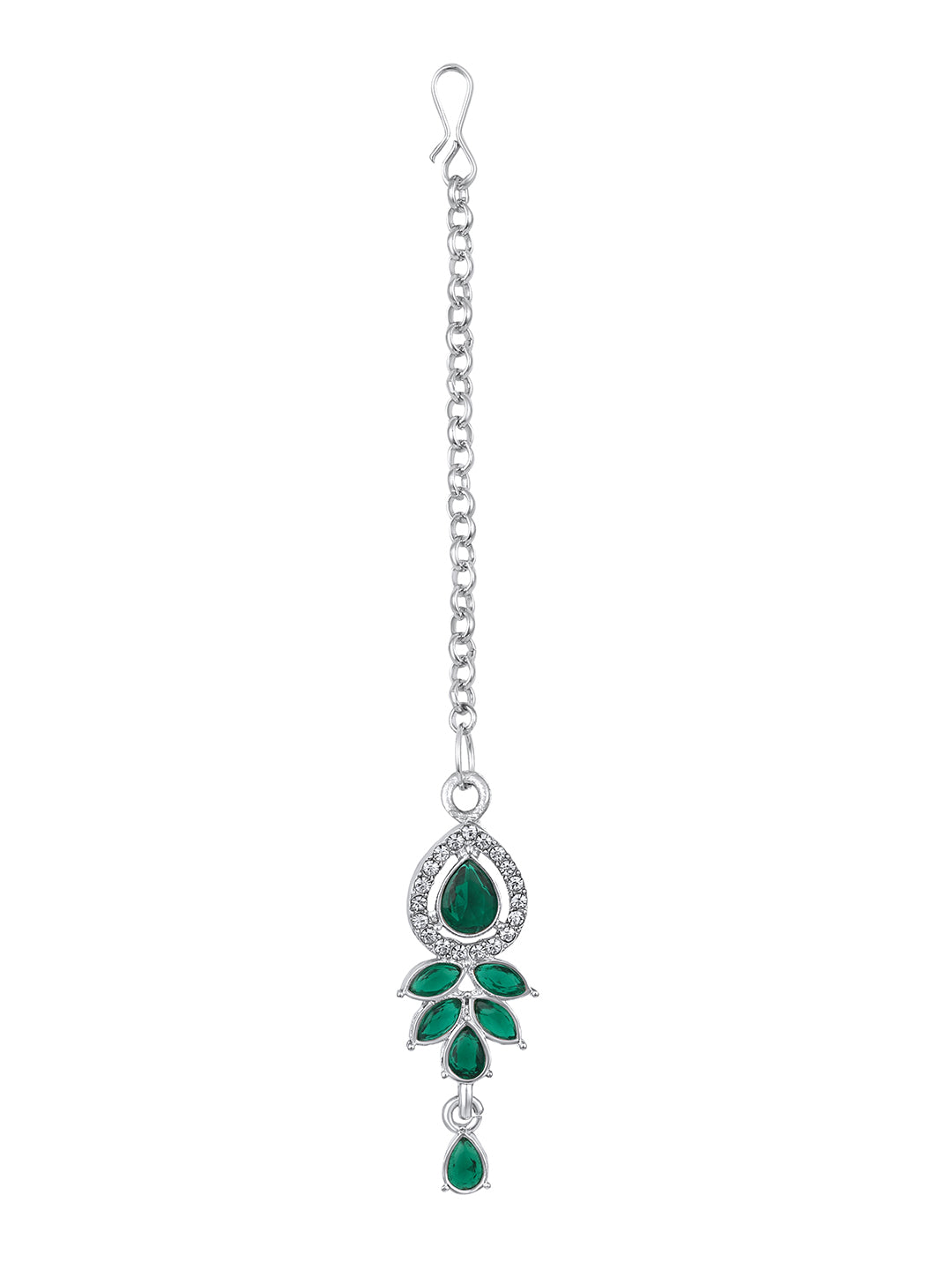 Rhodium Plated Austrian Stone Studded Choker Jewellery Set