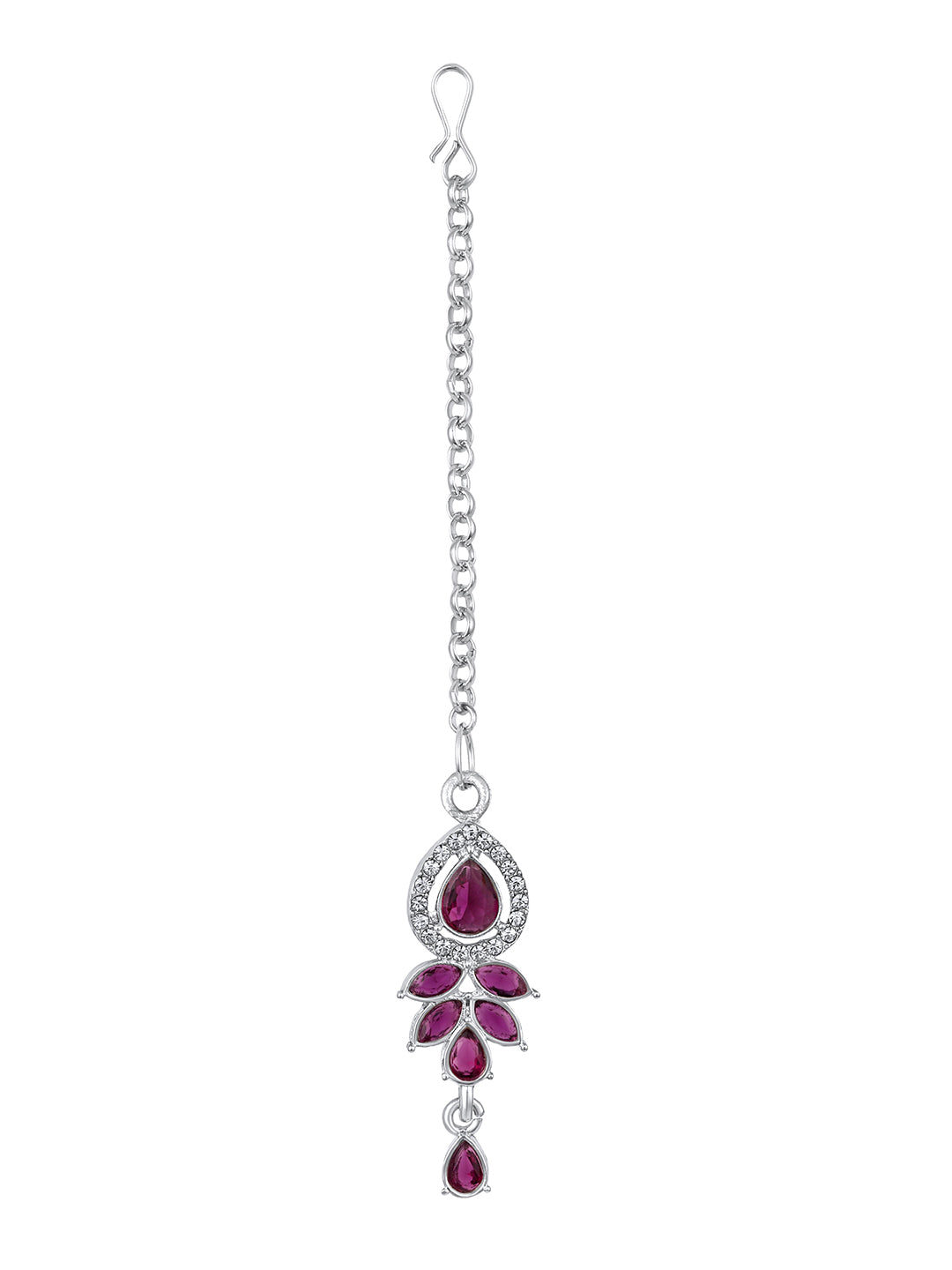 Rhodium Plated Austrian Stone Studded Choker Jewellery Set
