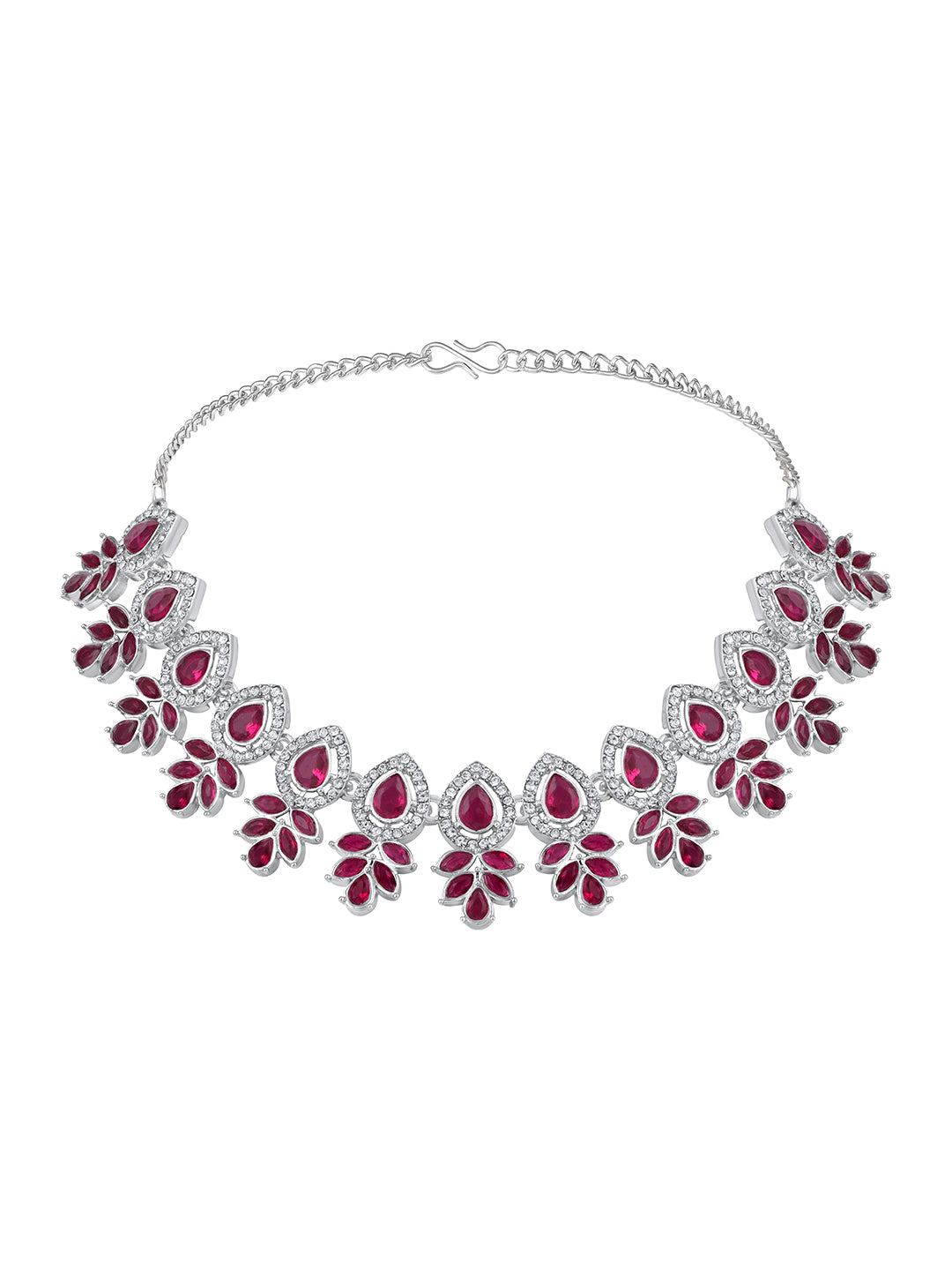 pink stone choker set