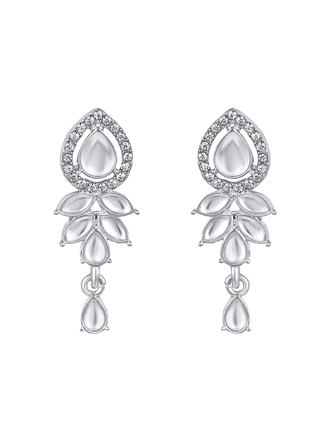 white stone diamond earrings