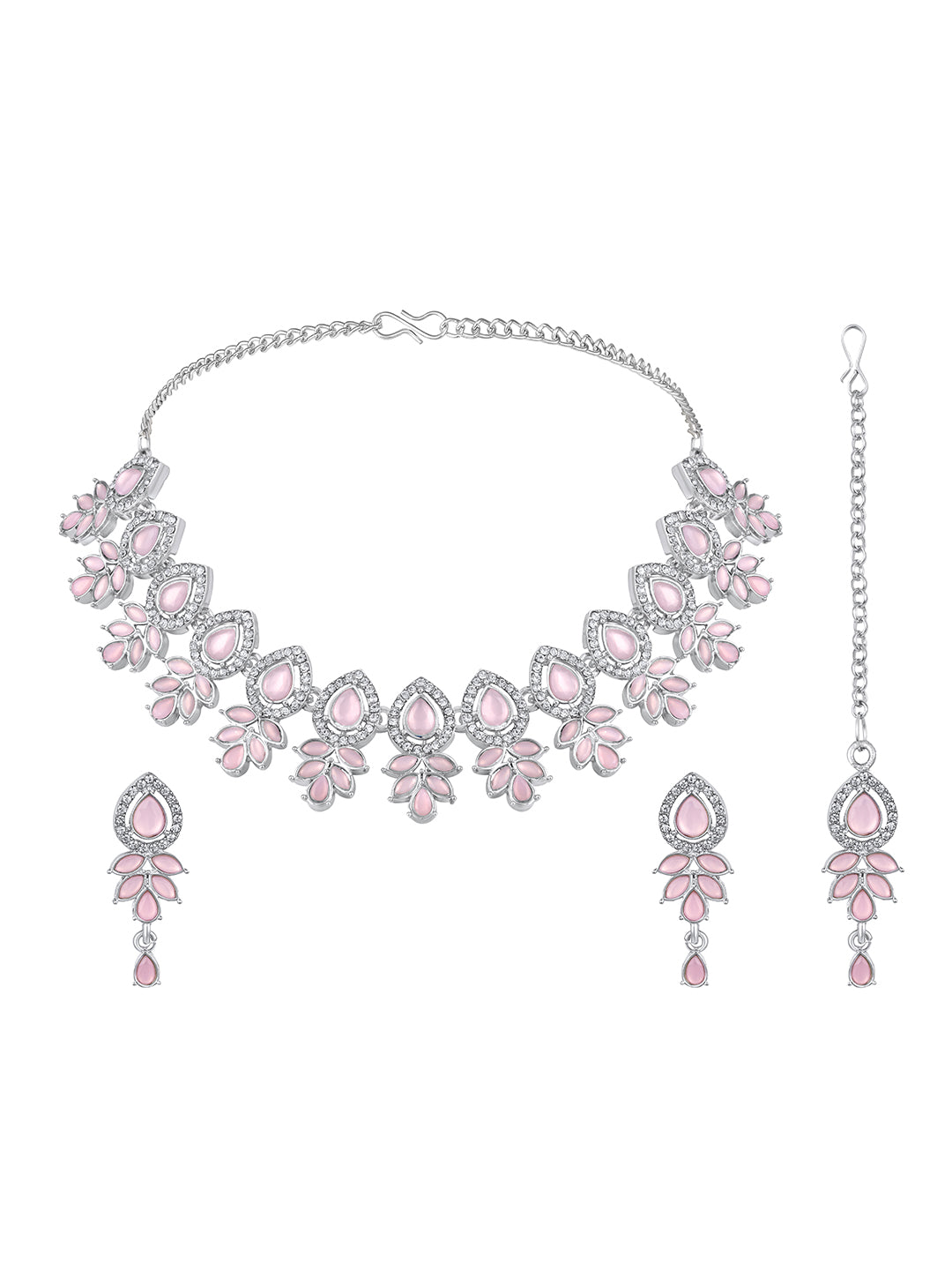 Pink Stone Jewelry Set