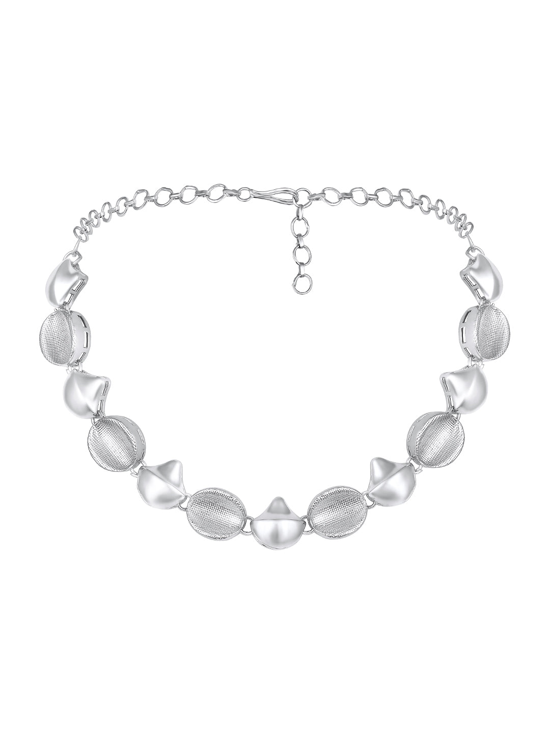 Rhodium Plated Choker Jewellery Set