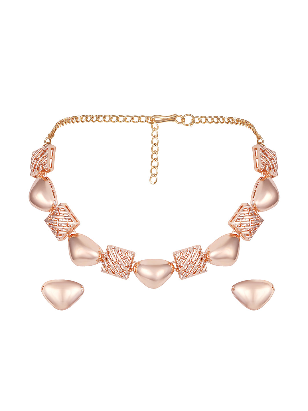 Rose Gold Plated Choker Jewellery Set