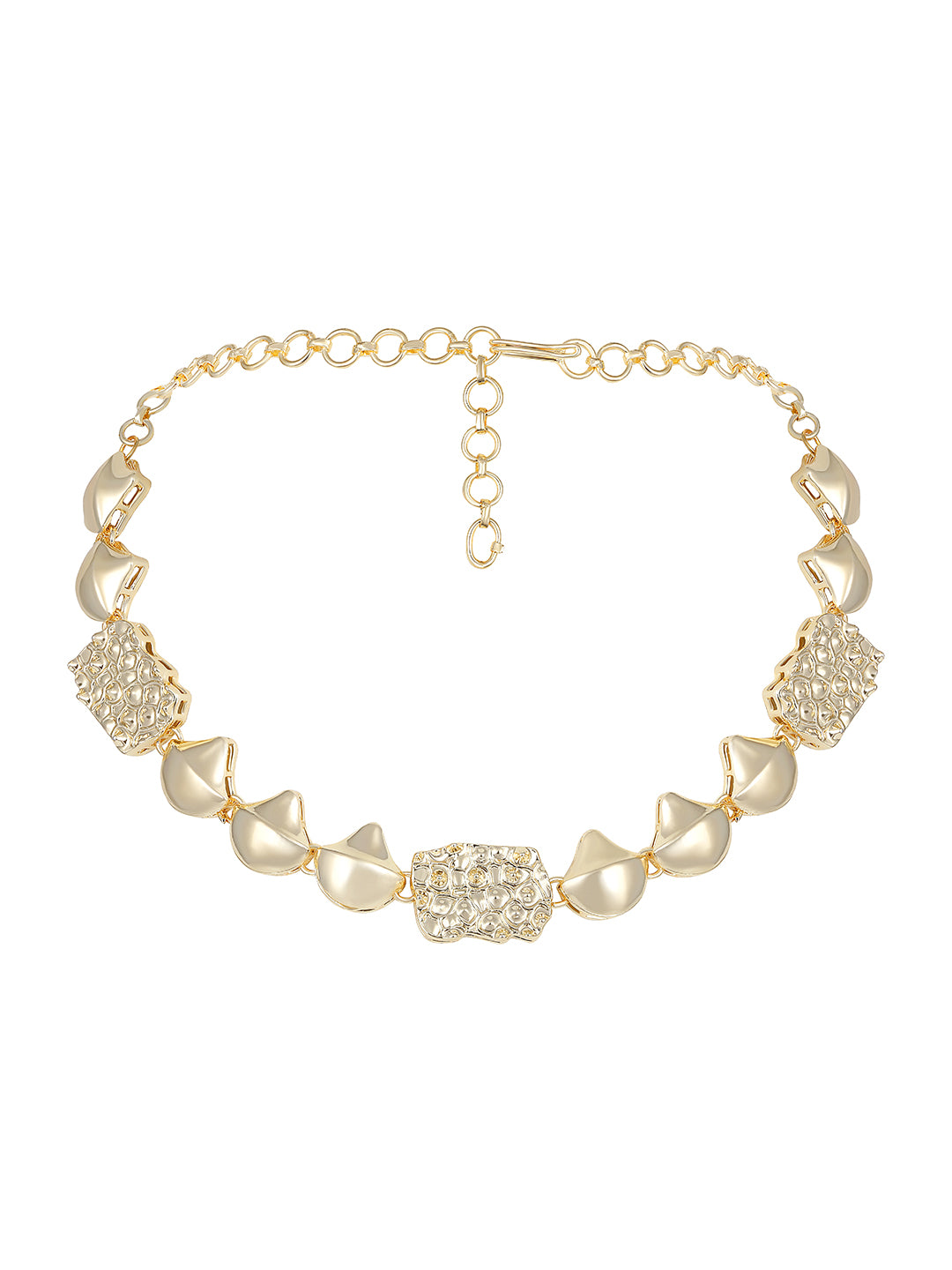 Contemporary Matte Gold Plated Choker Jewellery Set