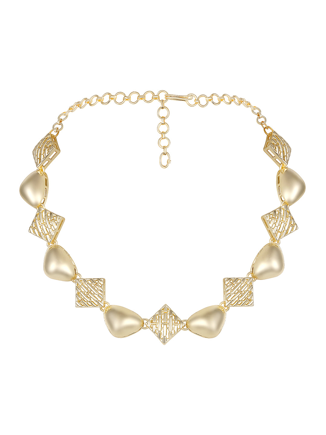Contemporary Matte Gold Plated Choker Jewellery Set