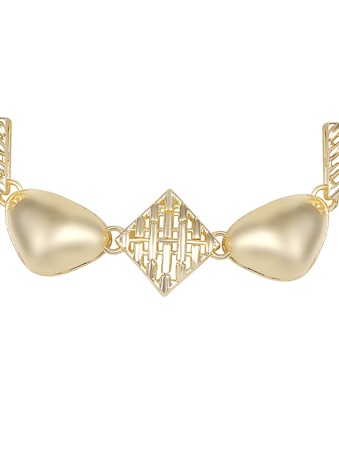 Contemporary Matte Gold Plated Choker Jewellery Set